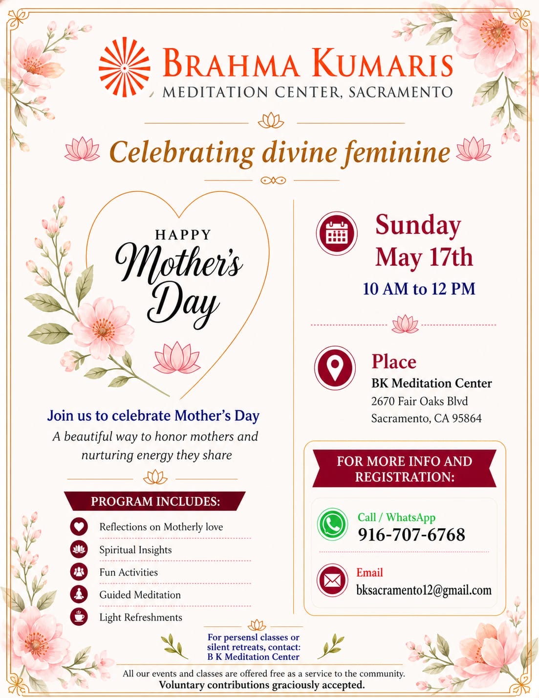 Celebrating Divine Feminine - Mother's Day Event