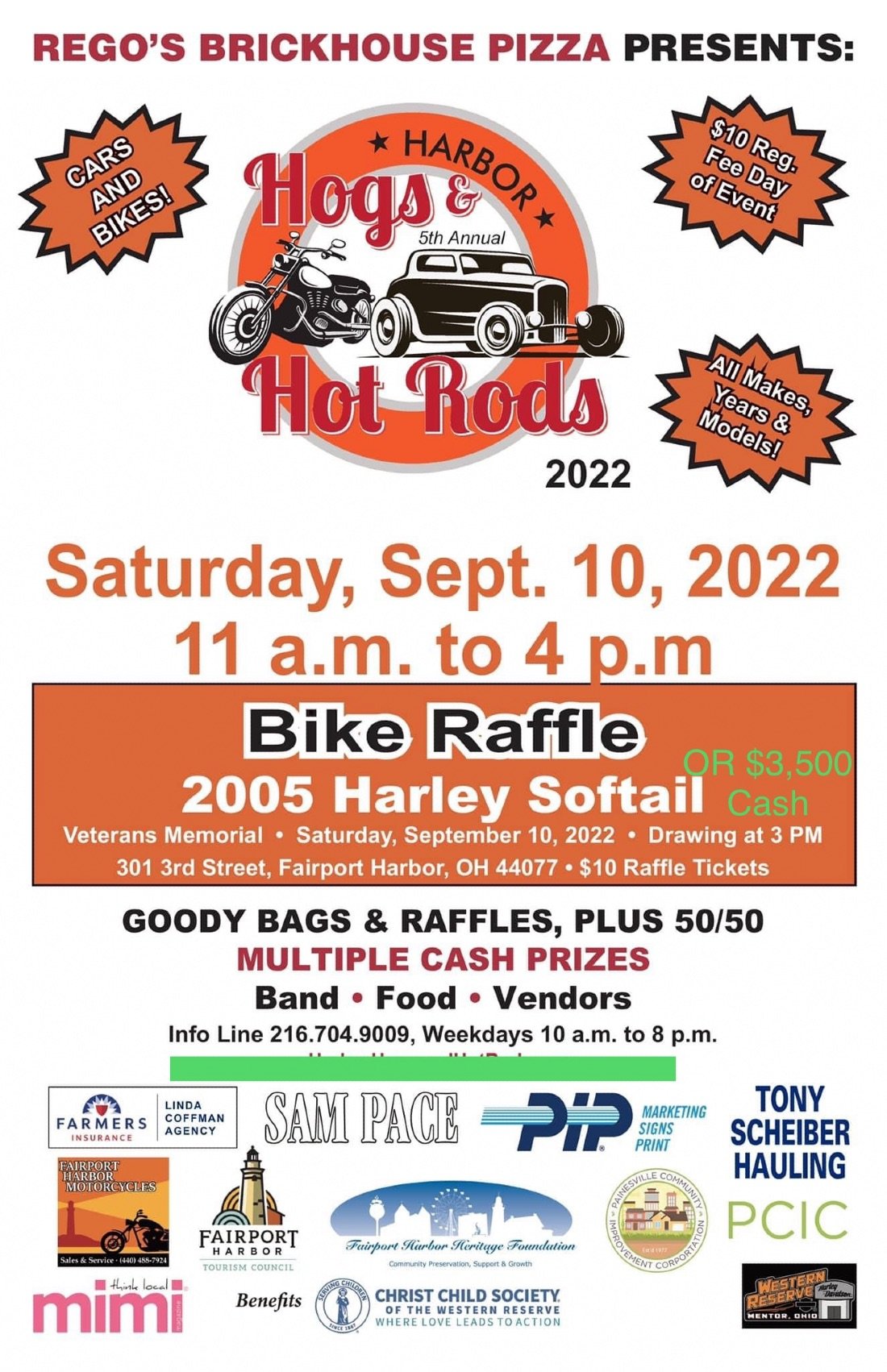 Harbor Hogs And Hot Rods Tickets 301 3rd St Veterans Memorial Park 