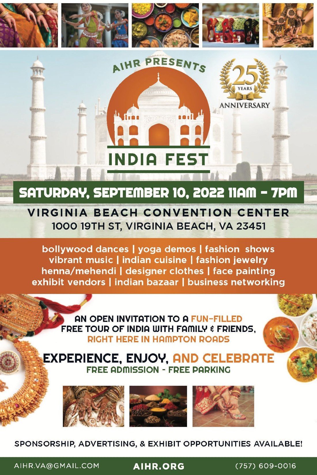 India Fest 2022 VIRGINIA BEACH CONVENTION CENTER September 10, 2022