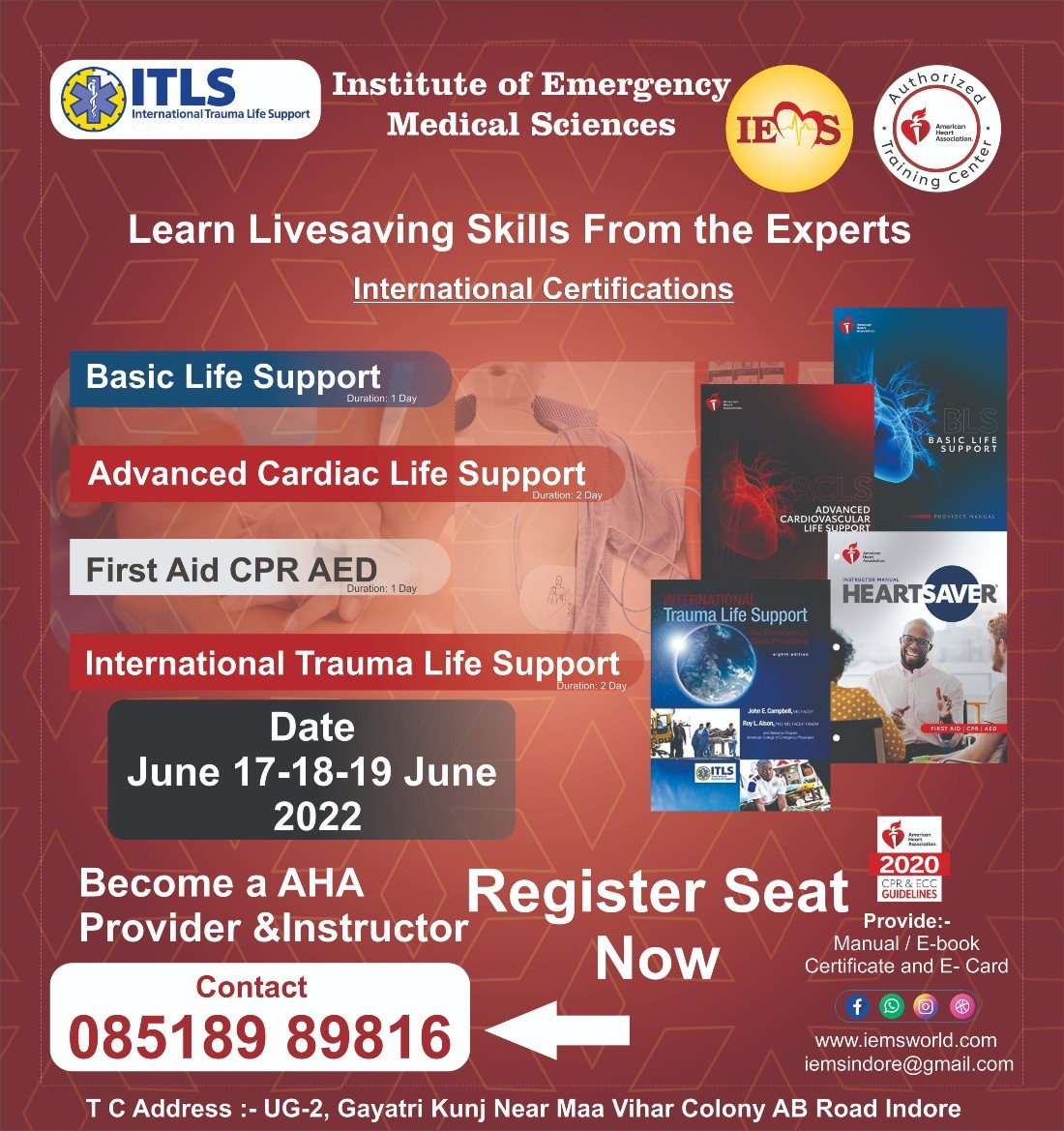AHA BLS ACLS in Indore | Institute of Emergency Medical Sciences ...