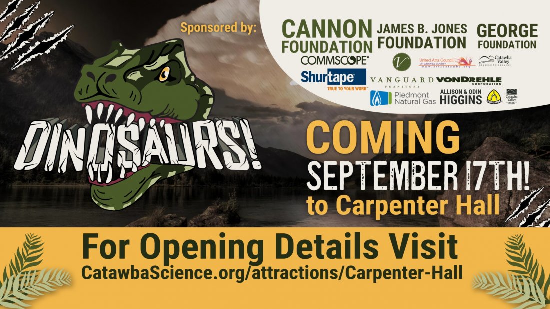 Dinosaurs! Grand Opening Catawba Science Center, Hickory, NC September 17, 2022