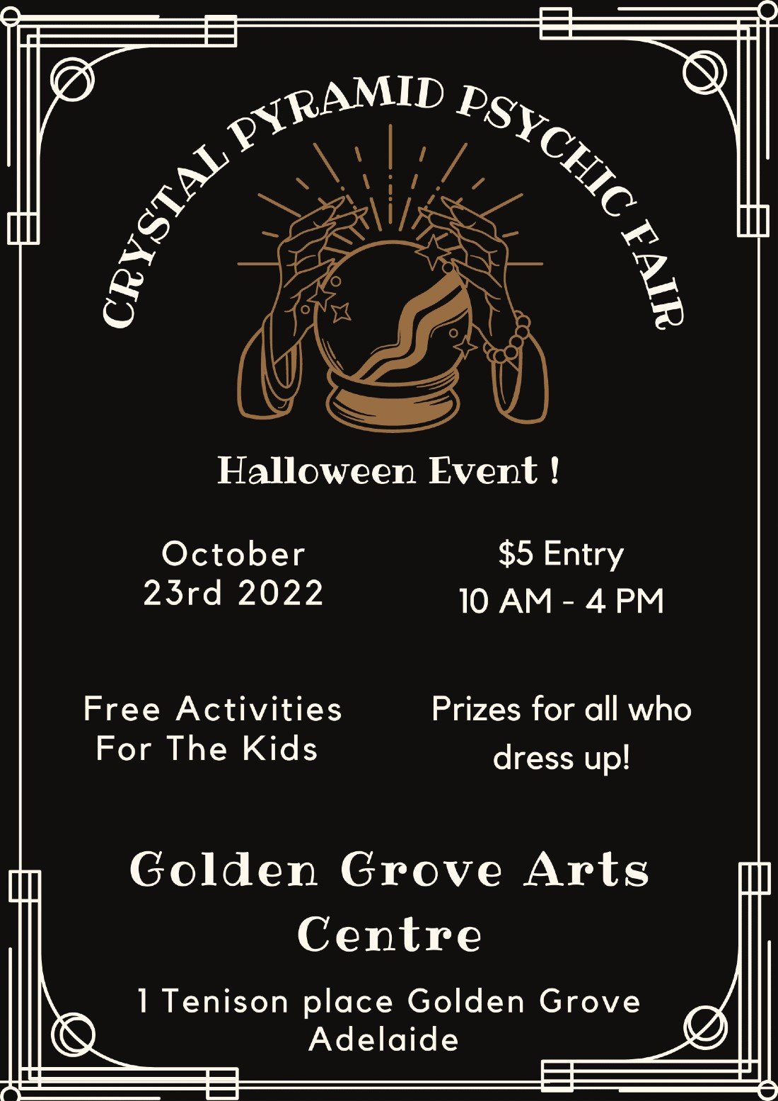 The Crystal Pyramid Halloween Psychic Fair Golden Grove Recreation