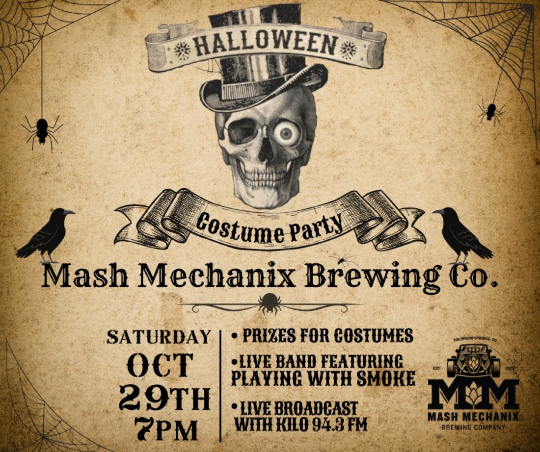 Mash Mechanix Brewing CO Halloween Bash Costume Party Tickets Mash 
