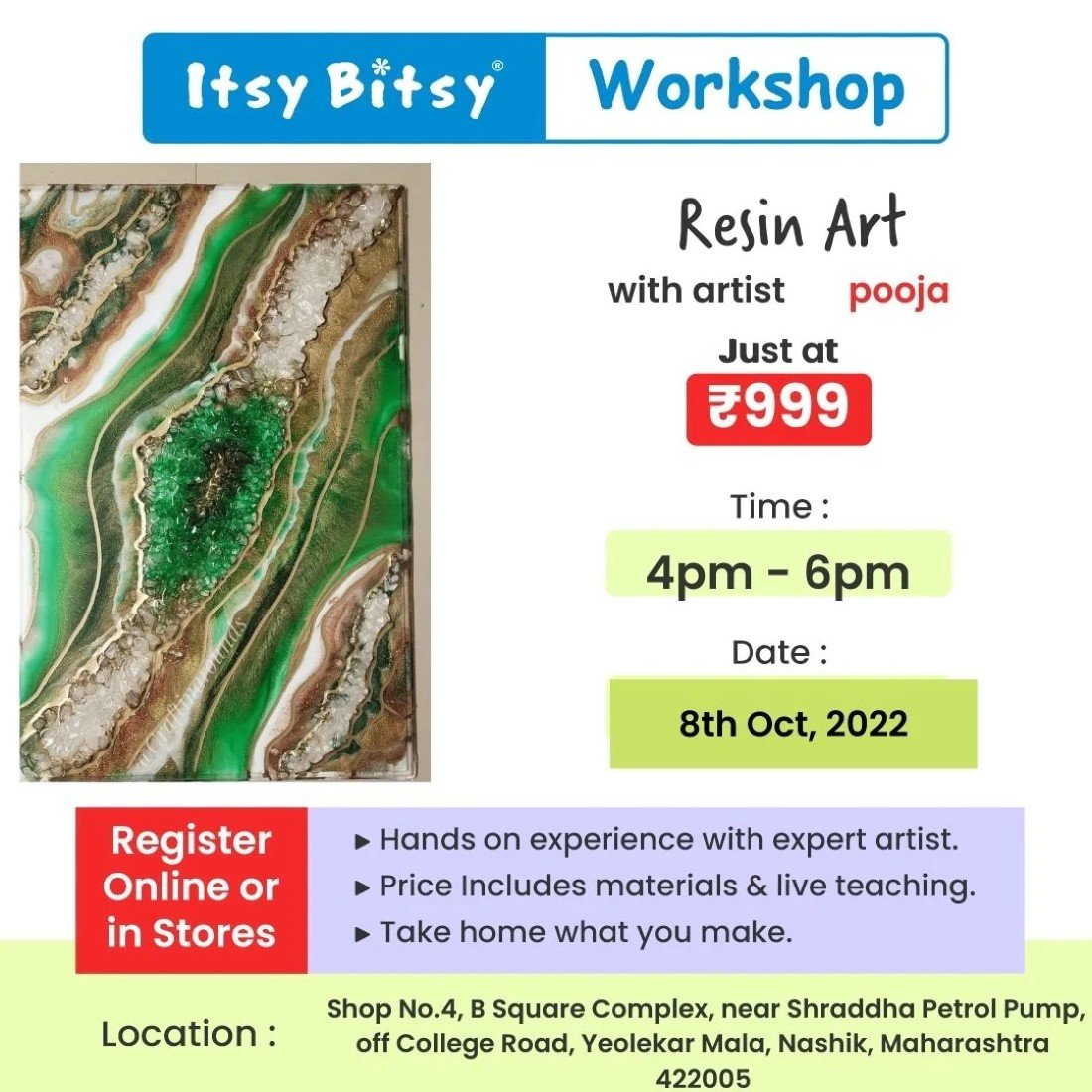 Resin art Tickets itsy bitsy, Mumbai, MH October 8, 2022