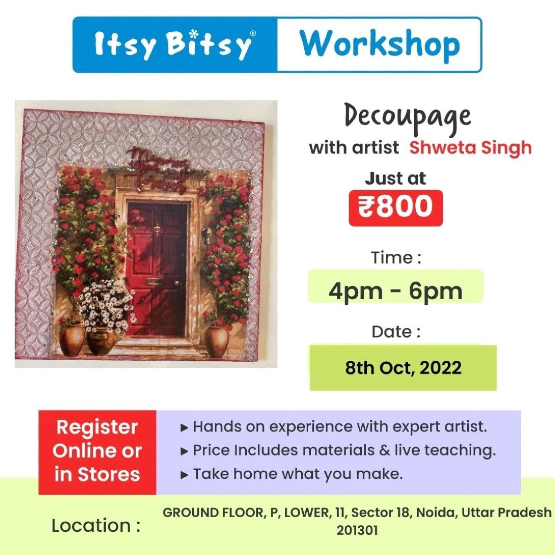 Decoupage art Tickets itsy bitsy, Noida, UP October 8, 2022