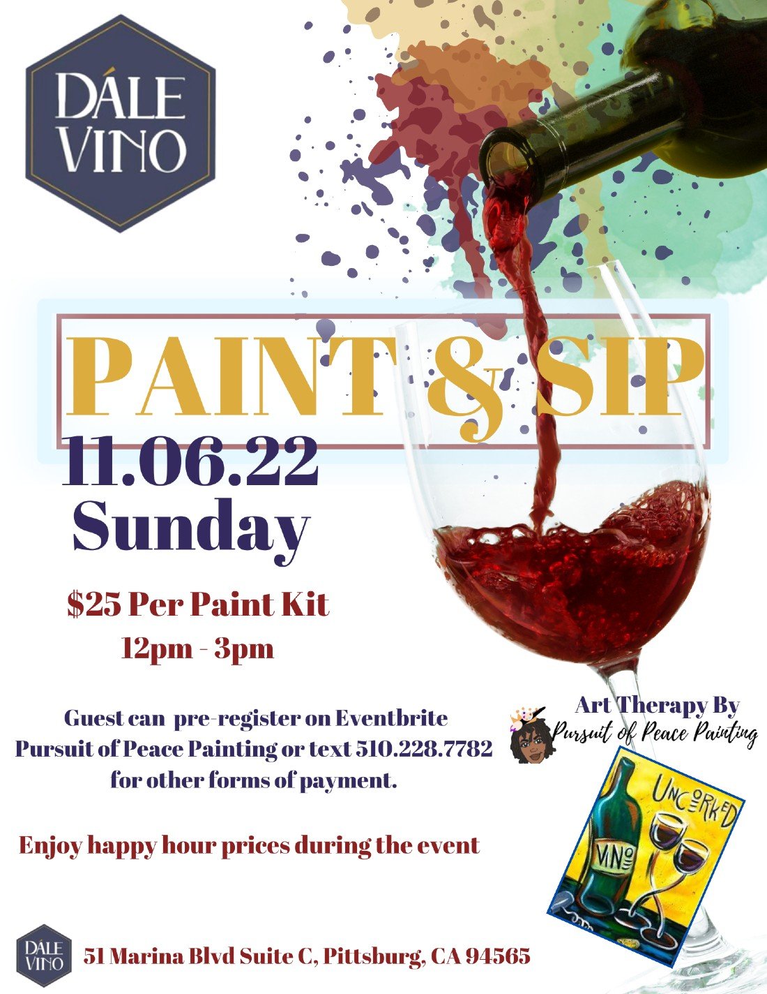Paint & Sip at Dale Vino (SOLD OUT) Dale Vino, Pittsburg, CA