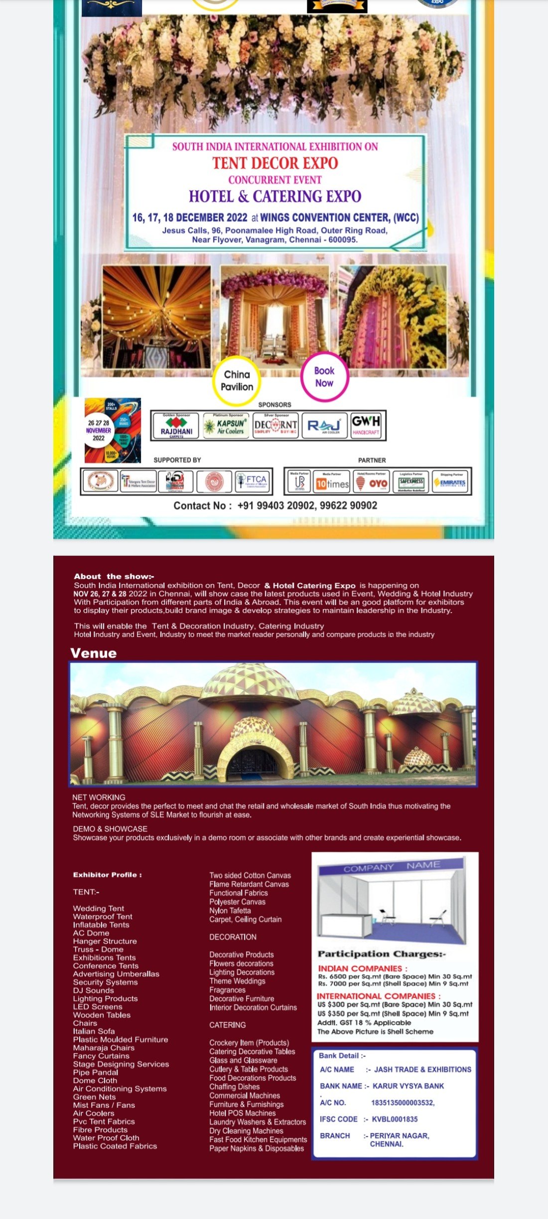 Tent Decor Light & Sound Expo & Hotel Catering Expo