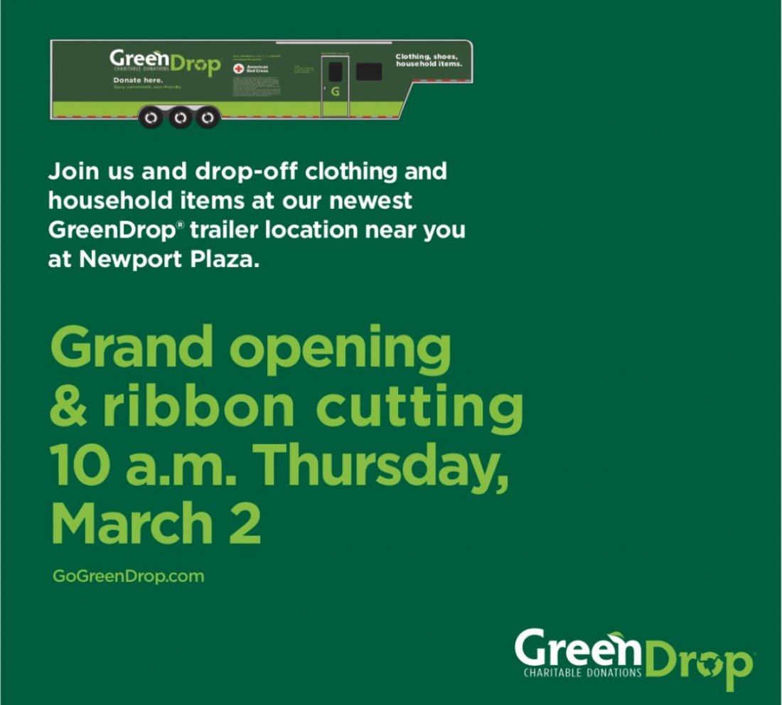 GreenDrop is hosting a ribbon cutting for its new Newport Plaza