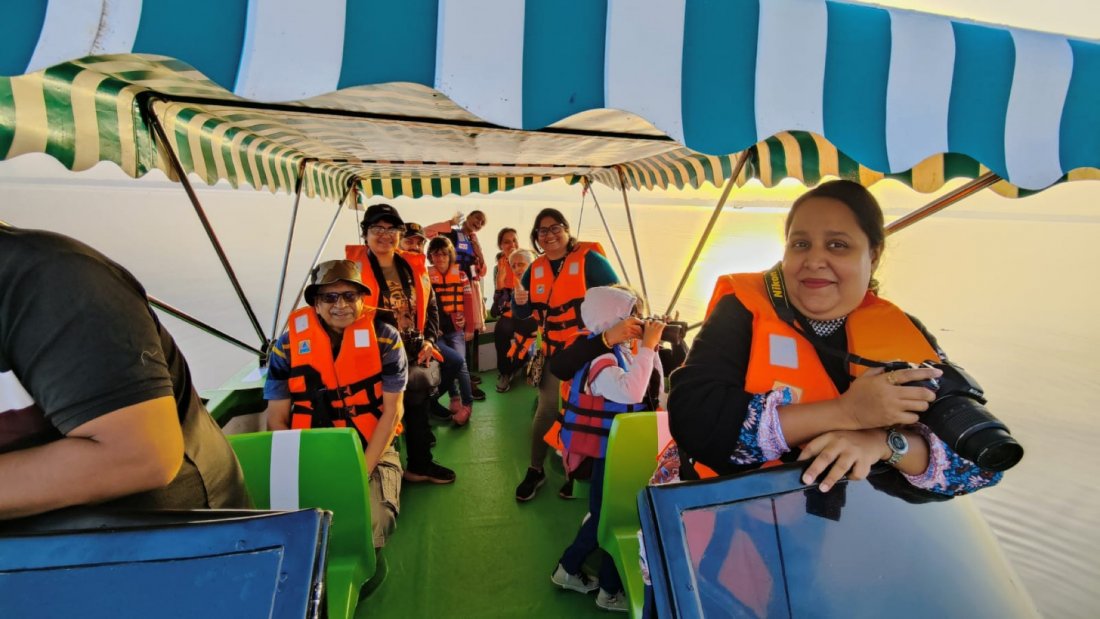 Flamingo boat safari Airoli creek on 12th March 2023