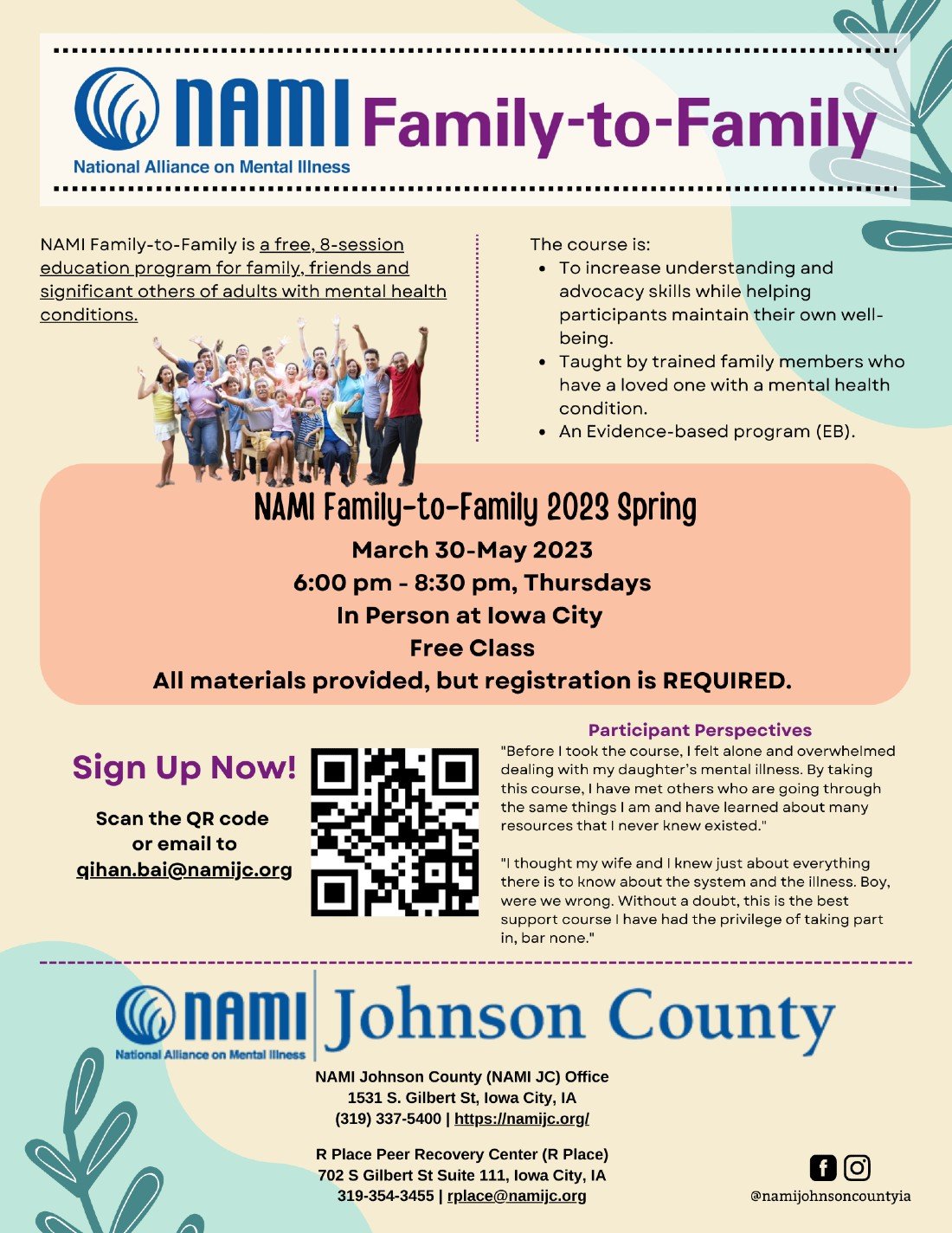 NAMI Family-to-Family Program Tickets at Iowa City on 30th March, 2023