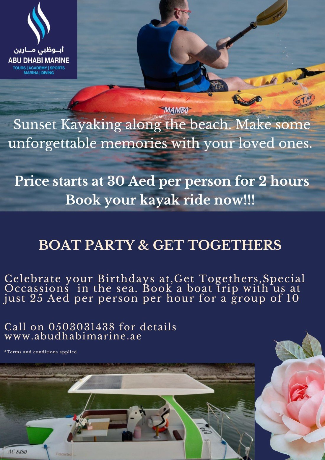 2 hrs Sunset Kayak at Corniche for only 30 Aed per person Tickets Abu