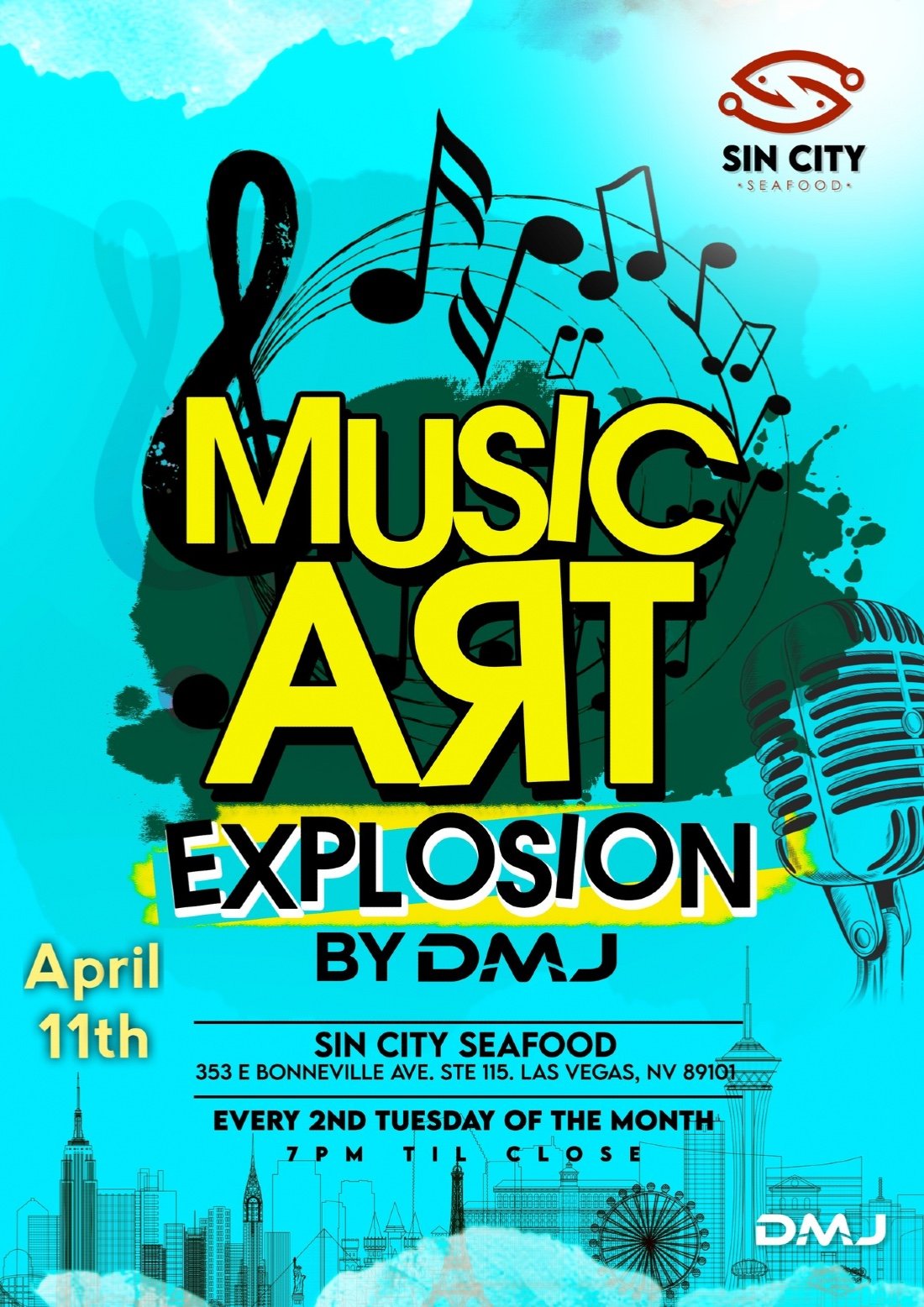 DMJ Music and Art Tuesdays! Tickets Sin City Seafood, Las Vegas, NV