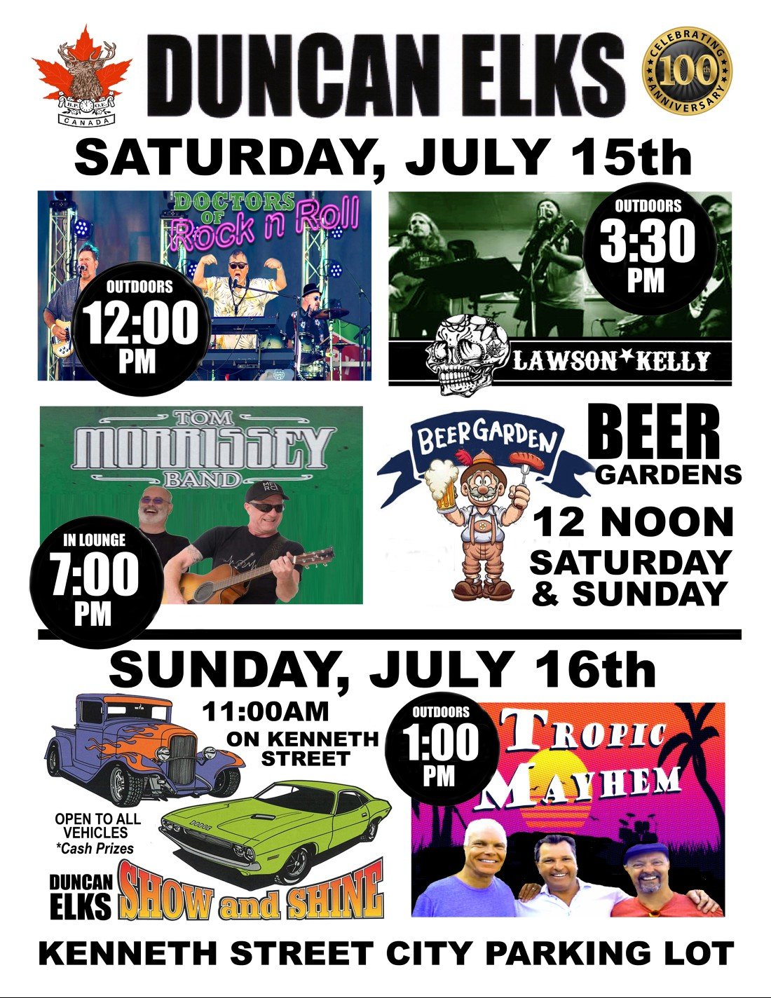 100TH ANNIVERSARY DUNCAN ELKS LODE 69 Tickets STRRET CITY