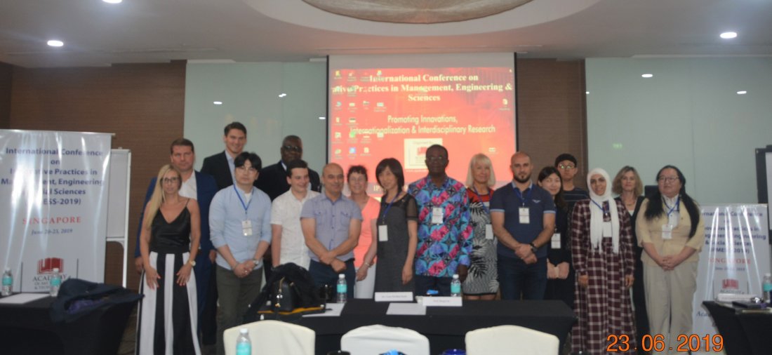 Int. Conference on Innovative Practices in Mgmt, Engg., Economics and Social Sciences, Singapore