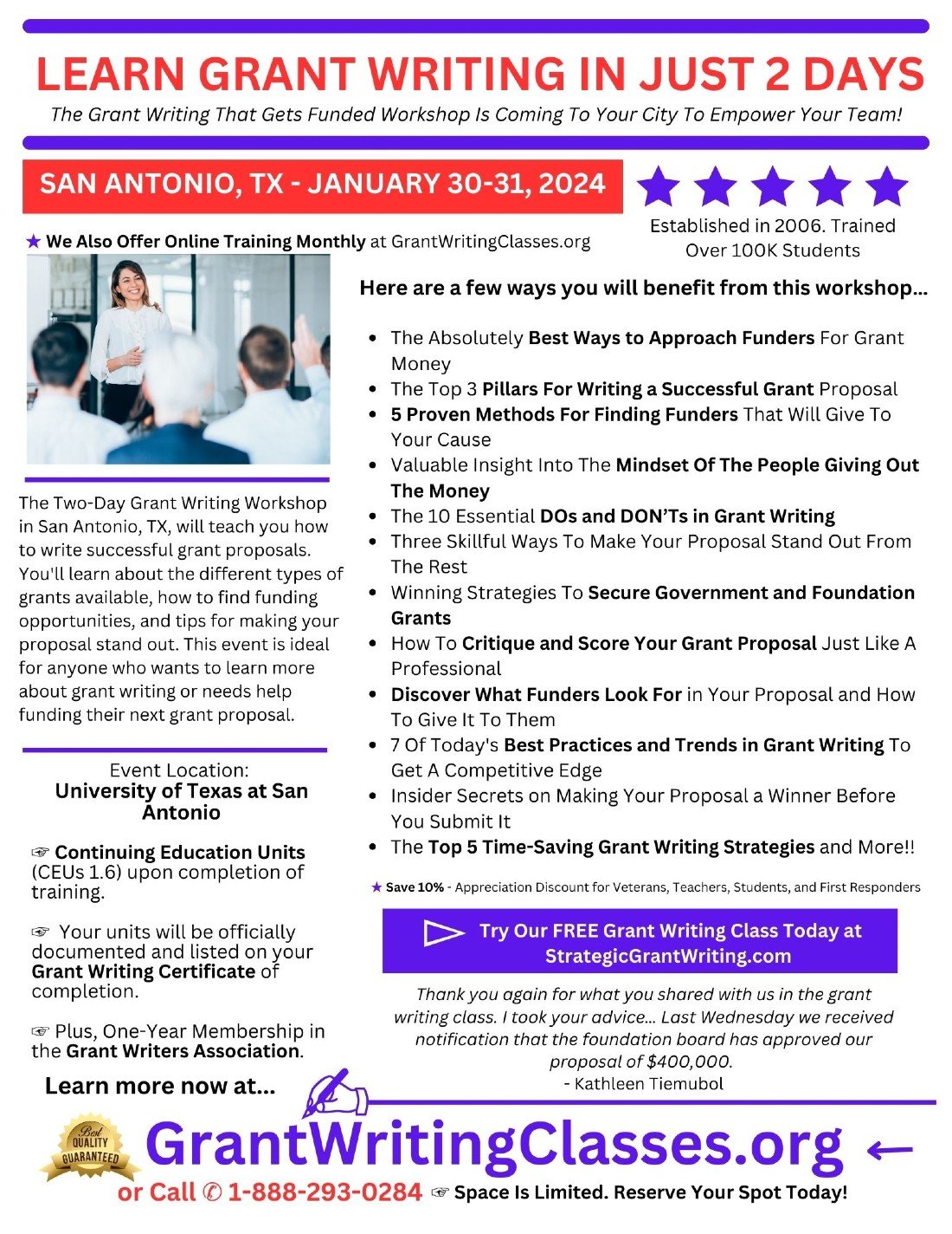 Grant Writing Classes In San Antonio | Grant Central USA