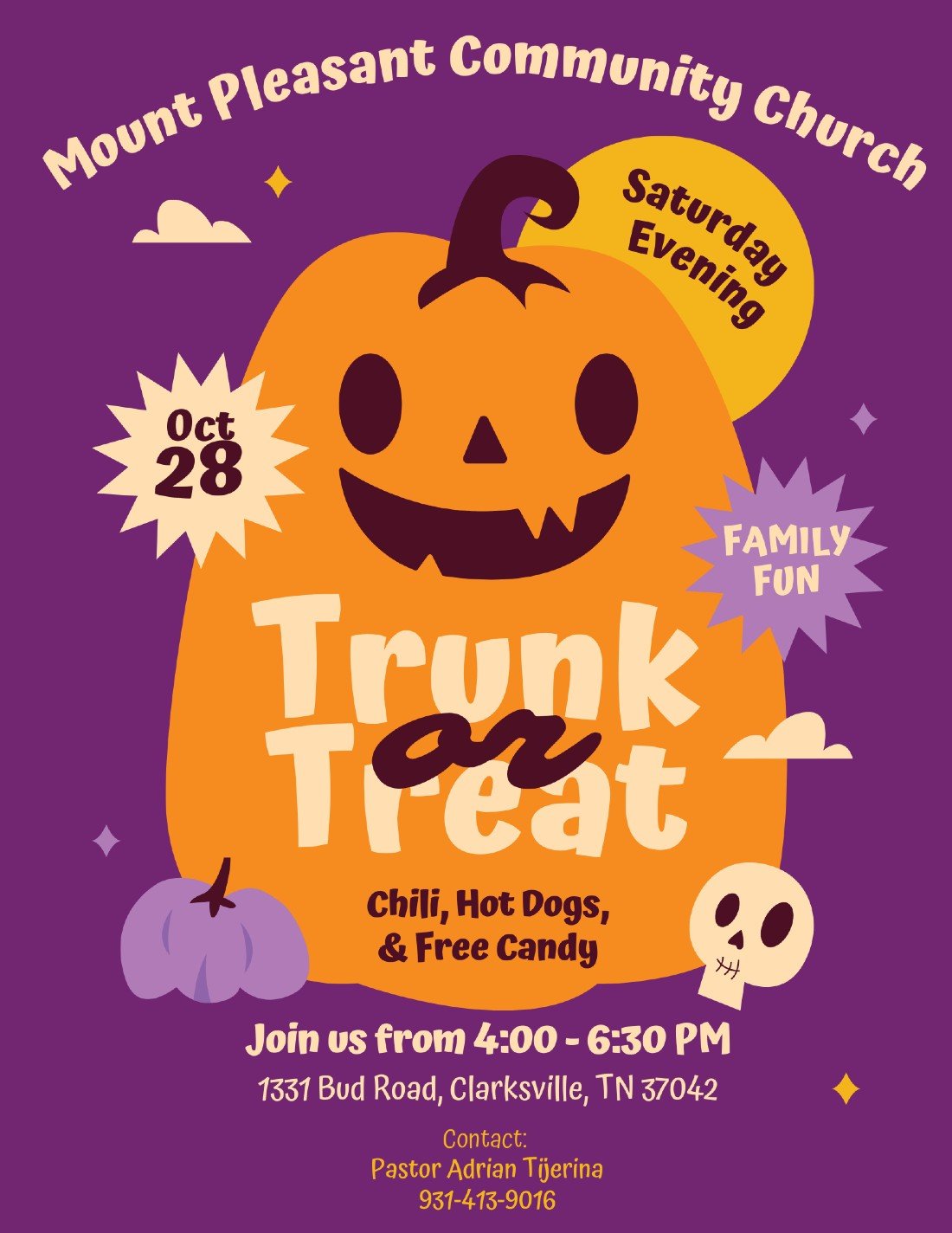 Trunk or Treat Mount Pleasant Community Church Tickets Mount