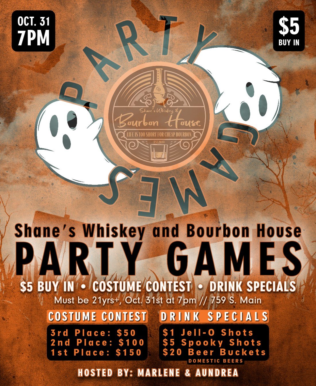 Shanes Whiskey and Bourbon House Party Games Tickets Shane's Whiskey