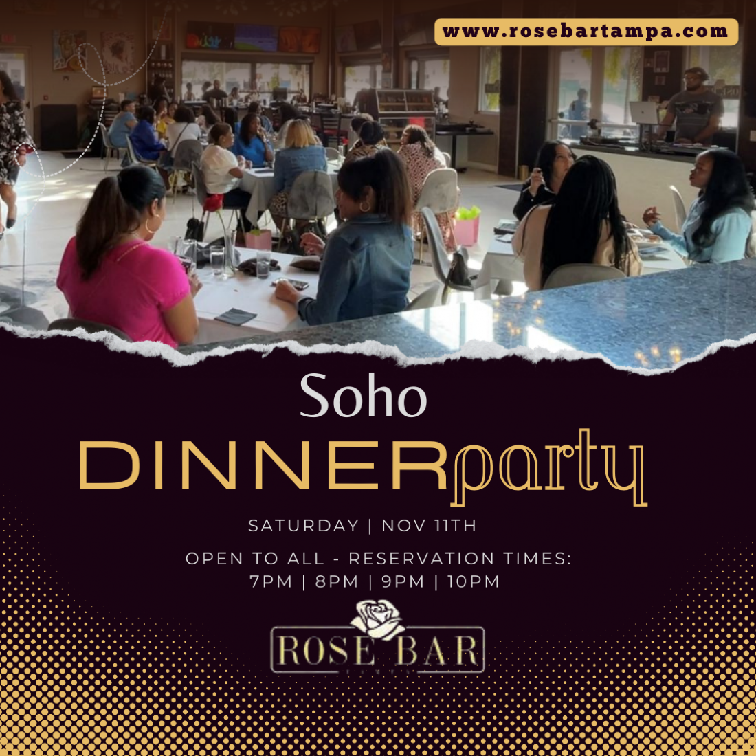 Soho Dinner Party Tickets Rose Bar Tampa November 11, 2023