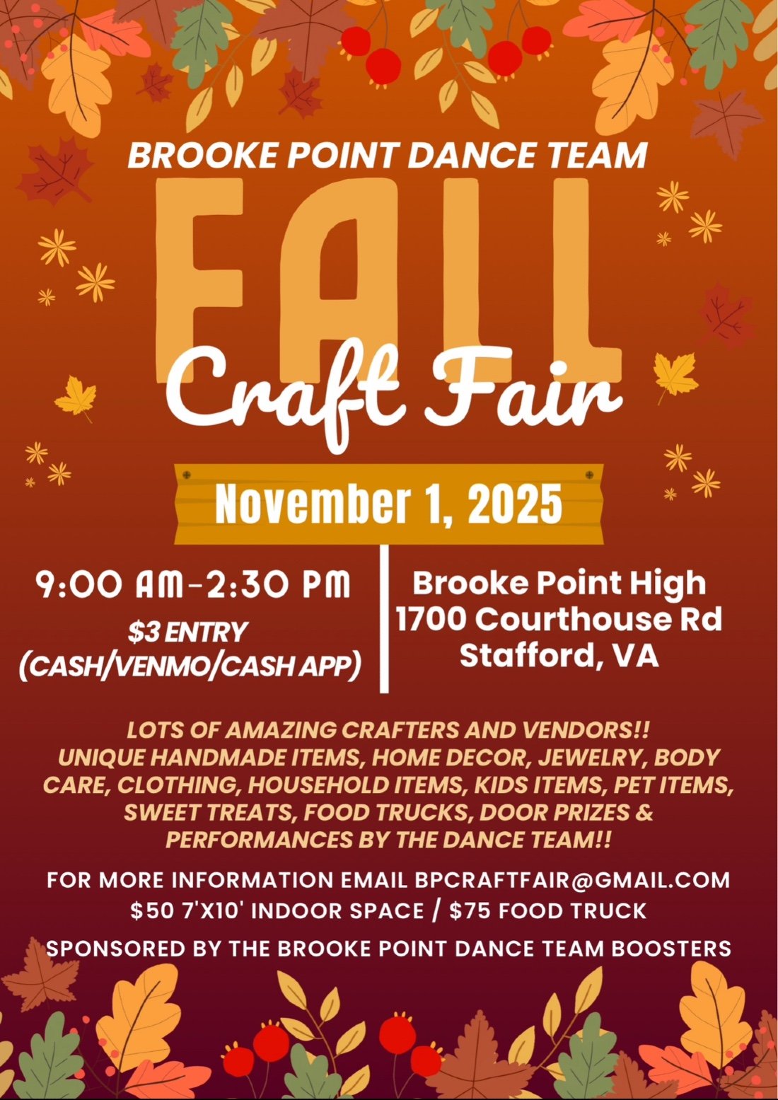 BROOKE POINT DANCE TEAM FALL CRAFT FAIR