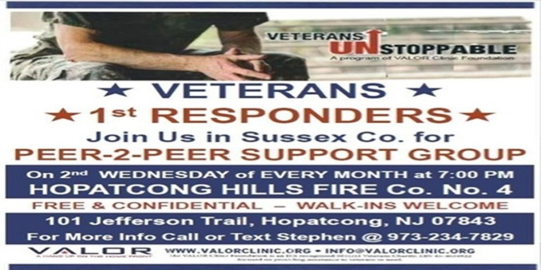 Veterans & 1st Responders PTSD Support Group Monthly Meeting - Hopatcong, NJ