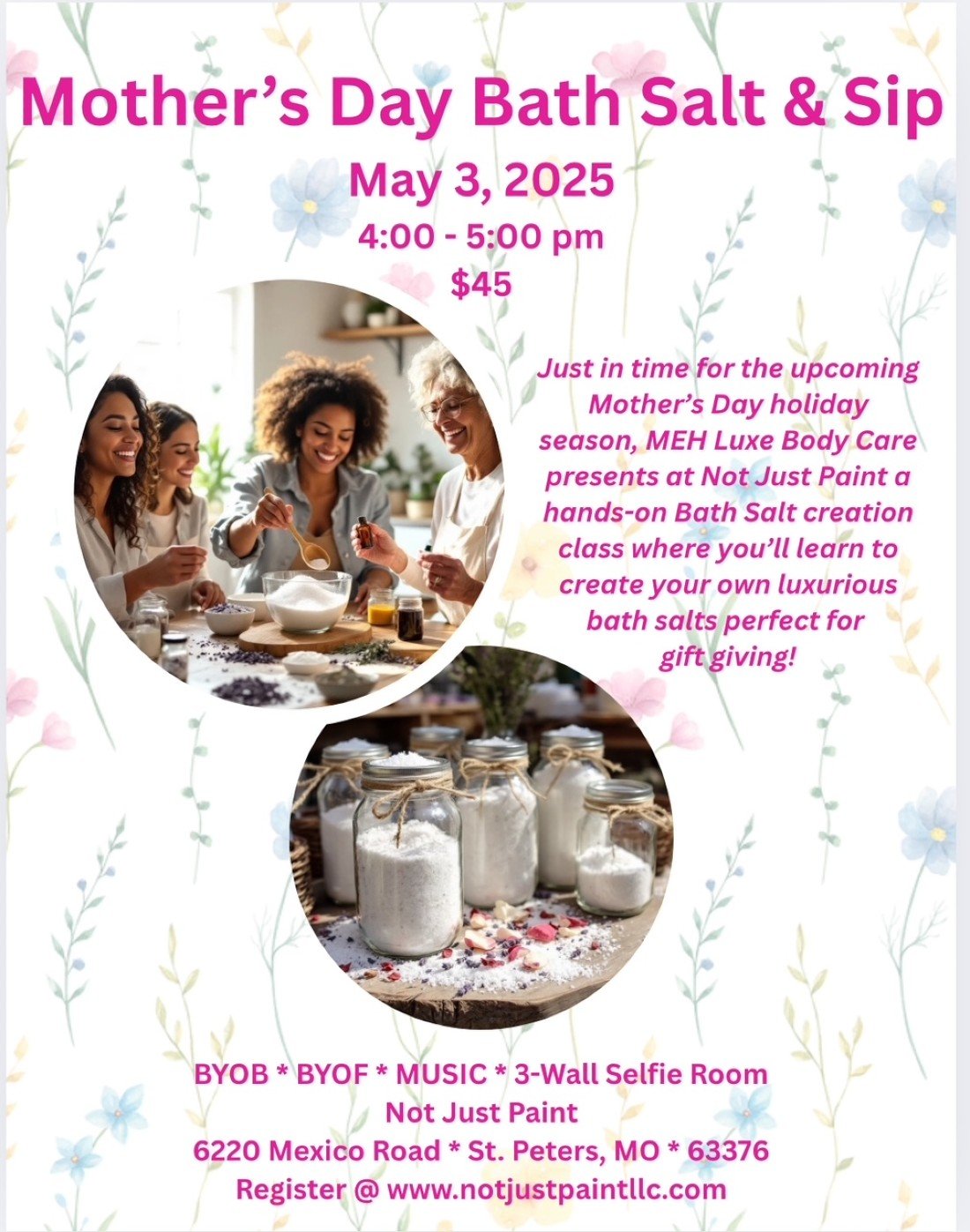 Mother's Day Acrylic Bath Salt & Sip