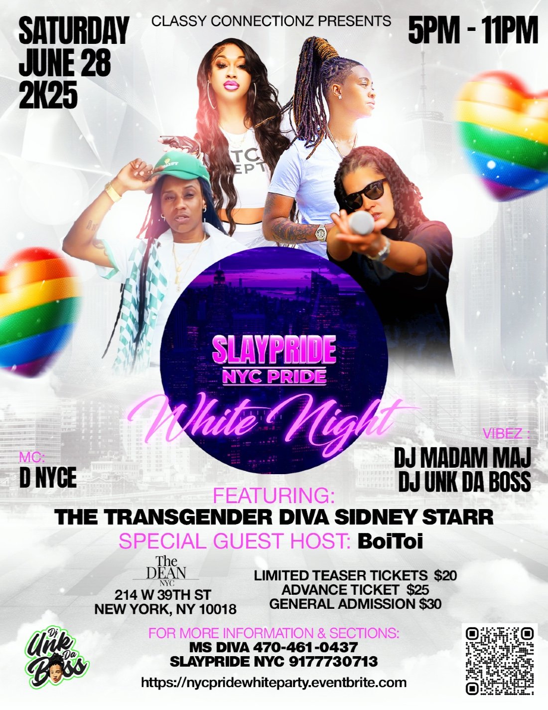 NYC Pride White Night Tickets The Dean NYC, New York, NY June 28, 2025
