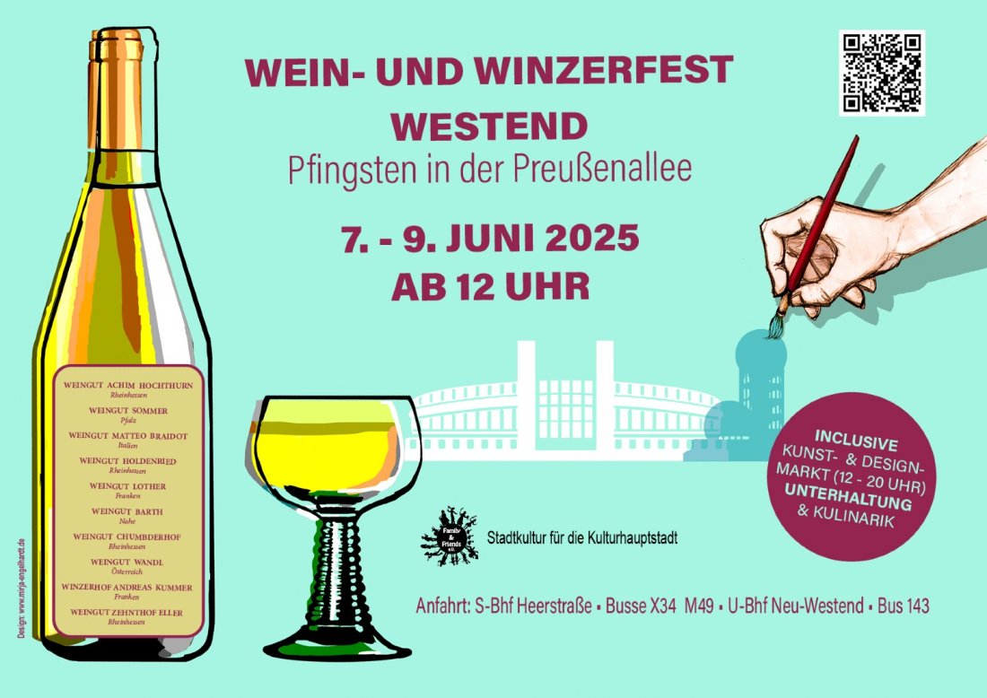 Pfingsten in der Preu\u00dfenallee beim Wein- und Winzerfest Westend