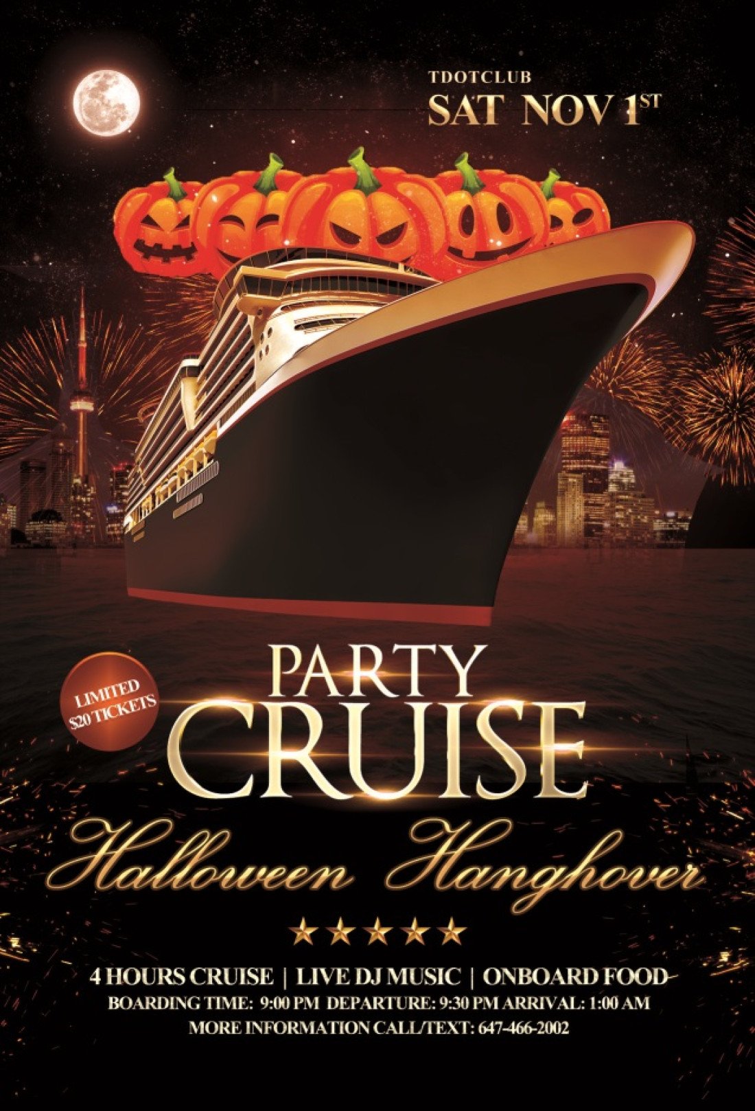 Toronto Halloween hangover Boat Party 2025