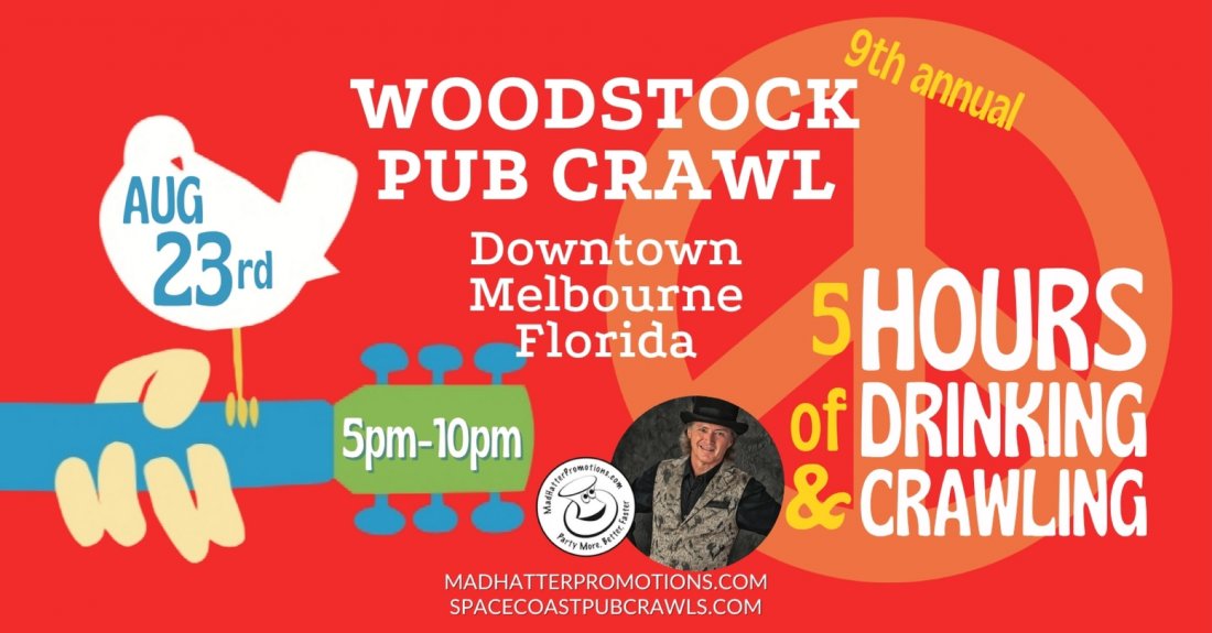 9th Woodstock Pub Crawl Melbourne, Sat, Aug. 23, 5 PM to 10 PM