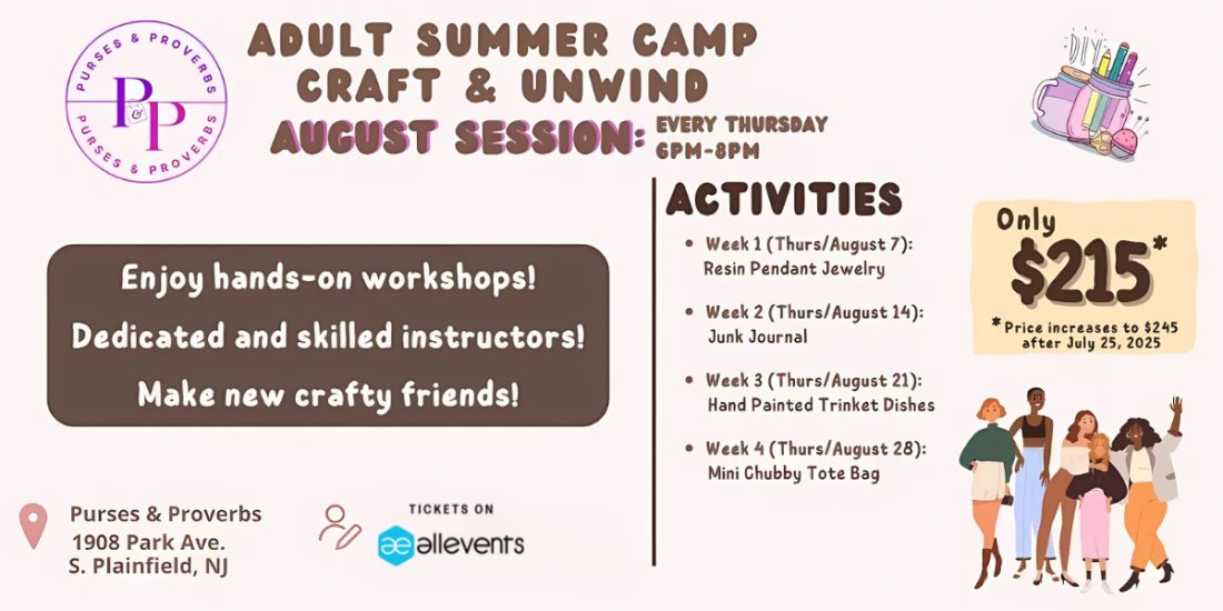 Adult Craft and Unwind Summer Camp - August Session