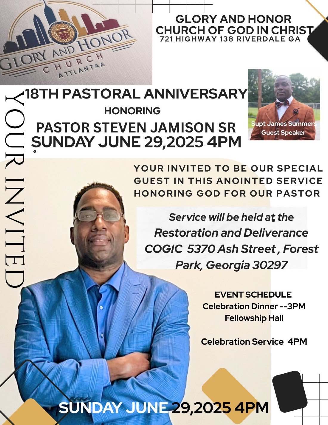 Glory and Honor Church Honoring Pastor and Founder Steven Jamison for ...