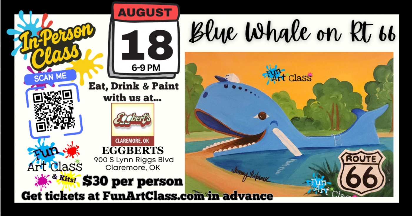In-Person Fun Art Class \u2013 Blue Whale on 66