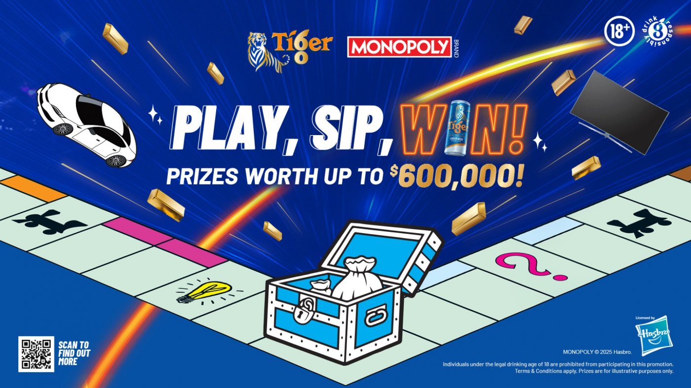 THIS SG60, TIGER\u00ae TEAMS UP WITH MONOPOLY TO OFFER BIG PRIZES FOR YOUR SINGAPORE DREAM