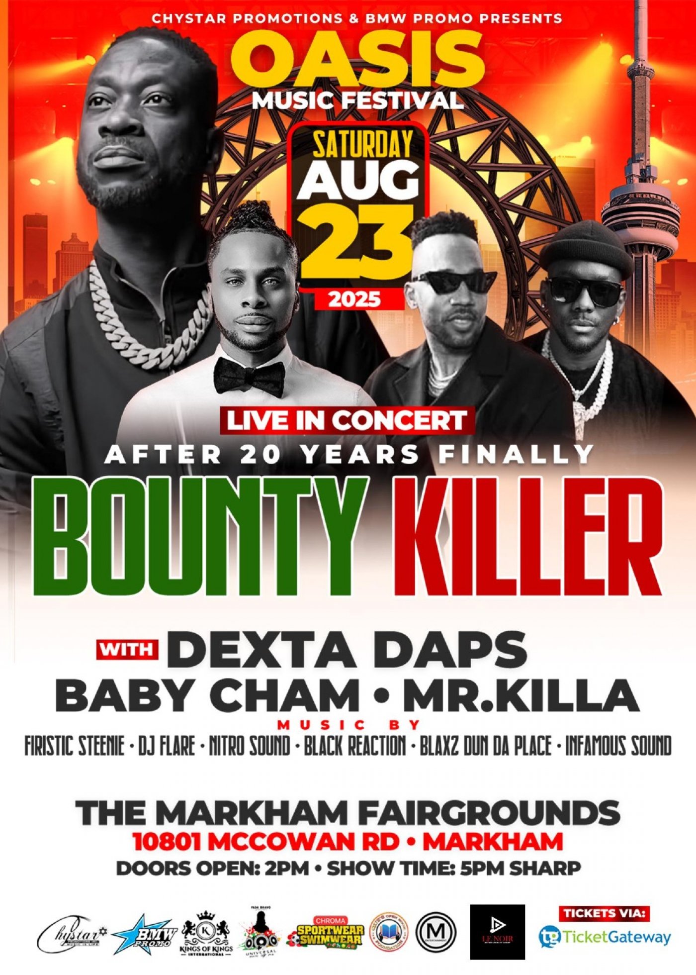 Oasis Music Festival with Bounty Killer, Dexta Daps, Baby Cham & Mr Killa Live in Concert