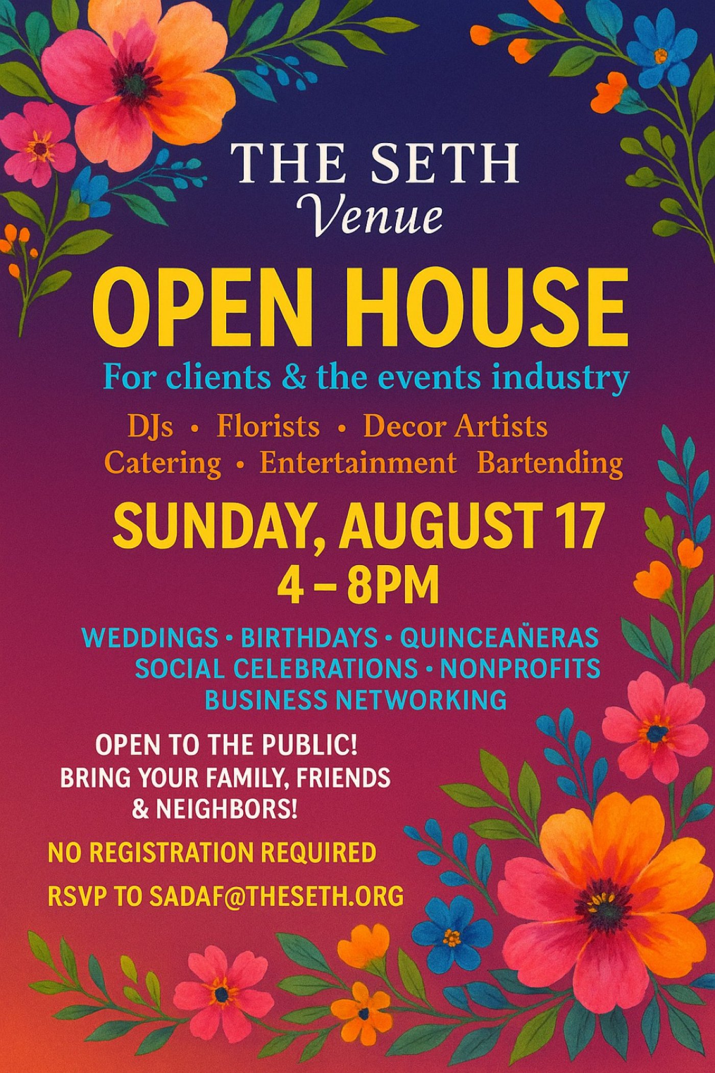 Venue + Vendor Open House THE SETH VENUE (Sugar Land)