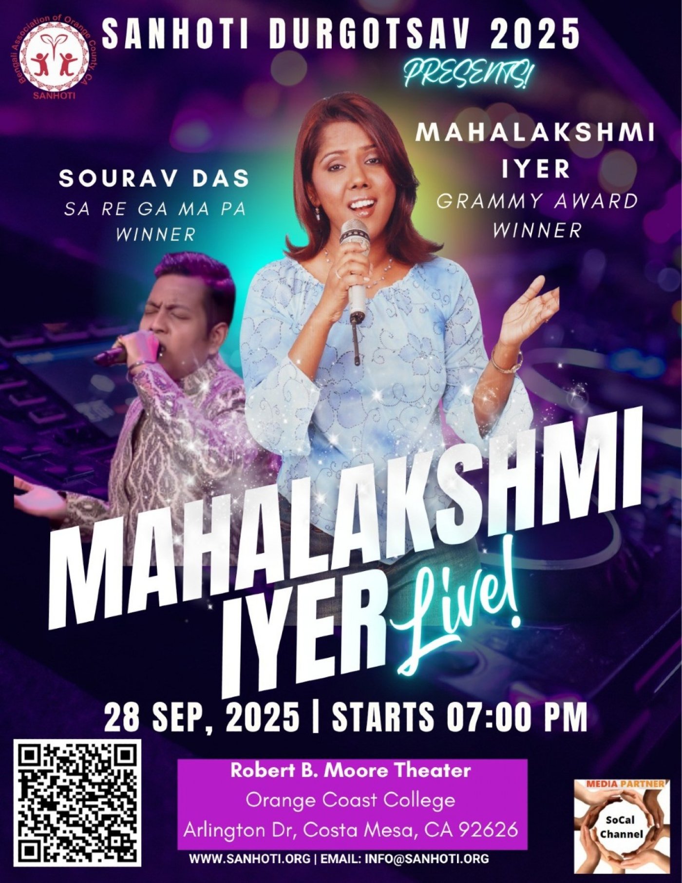 \ud83c\udfa4\u2728 Mahalakshmi Iyer LIVE: A Musical Night to Remember @ Sanhoti Durga Puja!
