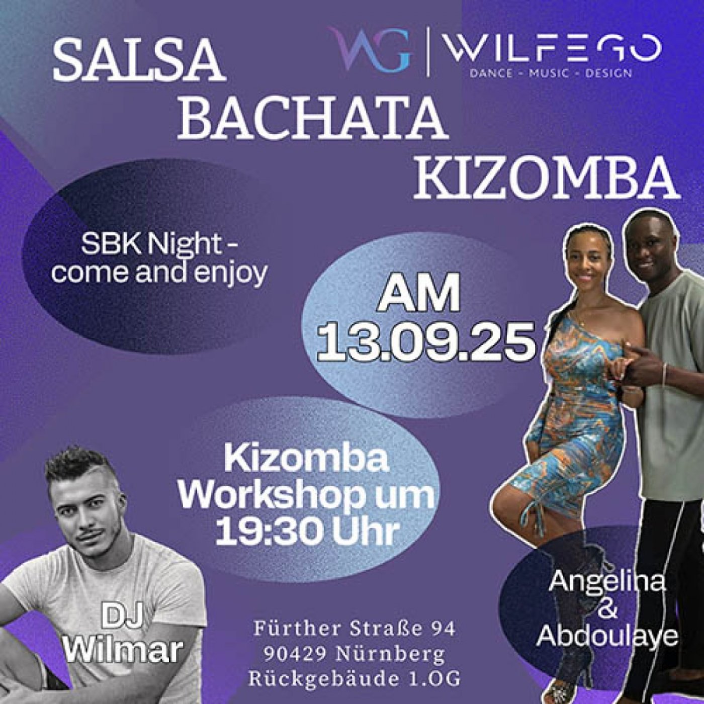 Salsa Bachata Kizomba Night in der Tanzschule WILFEGO in N\u00fcrnberg