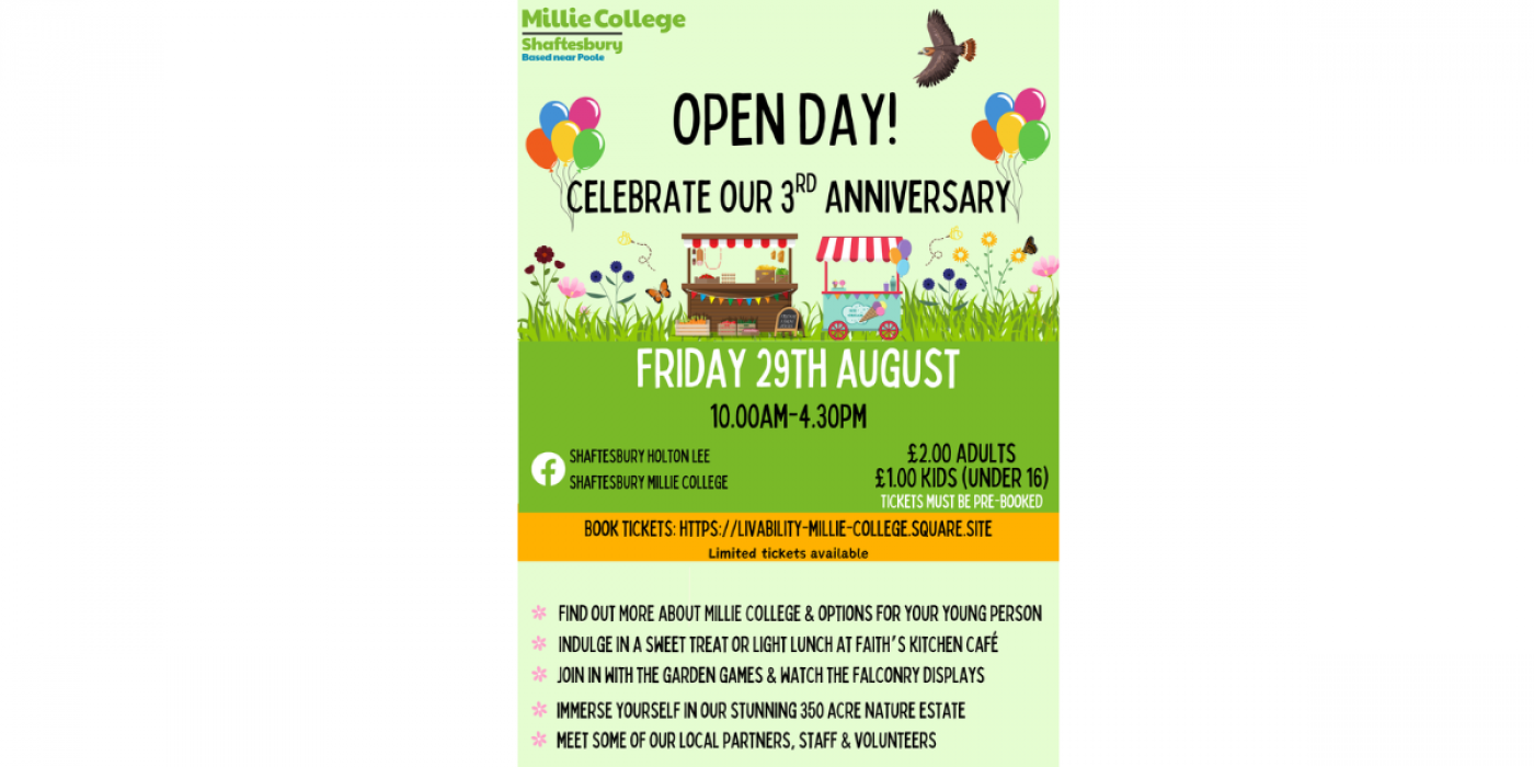 Millie College Celebration Open Day @ Holton Lee