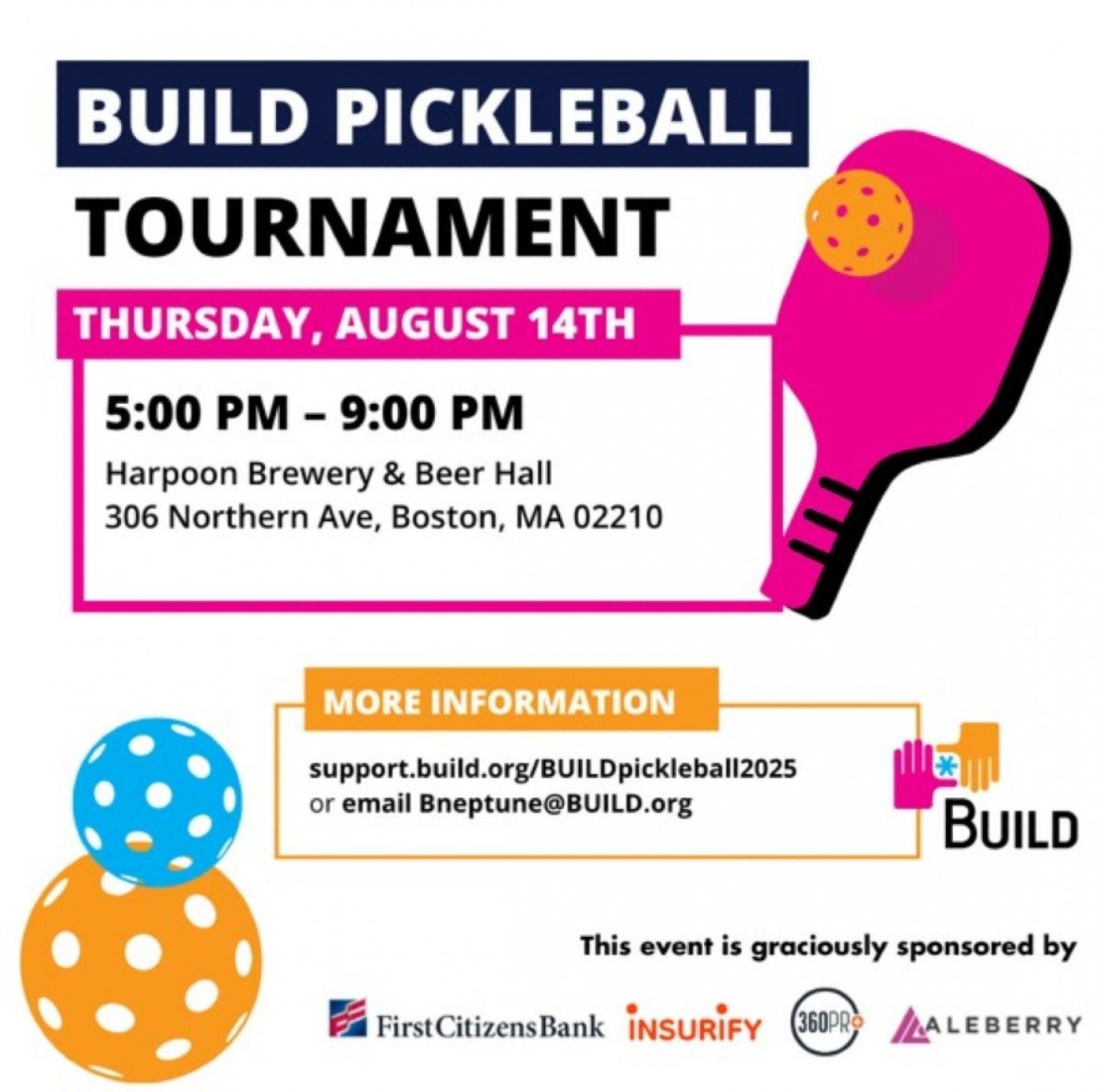 BUILD Boston Pickleball Tournament & Hangout at Harpoon Brewery
