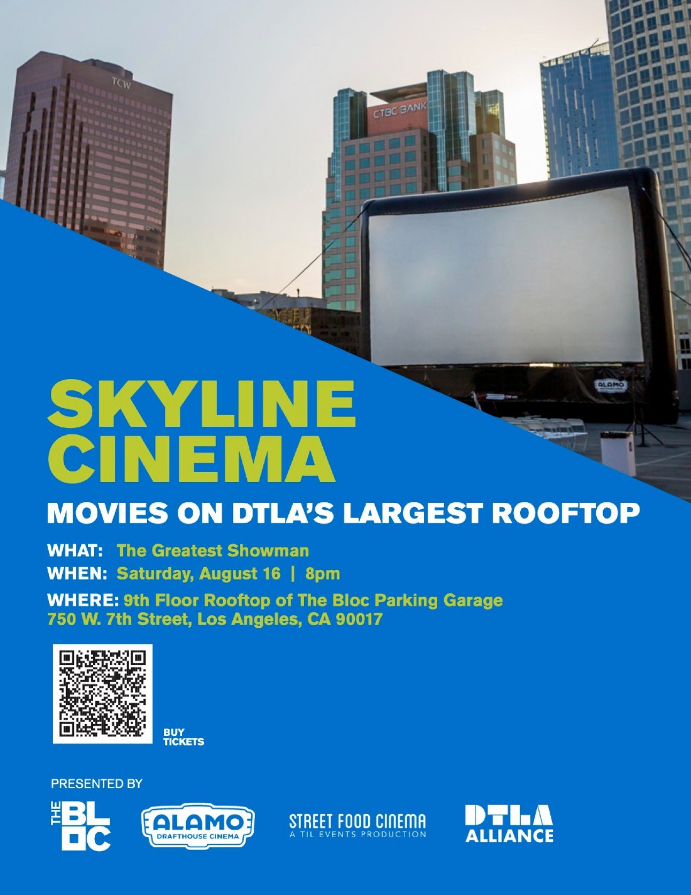 The Bloc & Street Food Cinema Presents \u201cThe Greatest Showman\u201d on the Rooftop