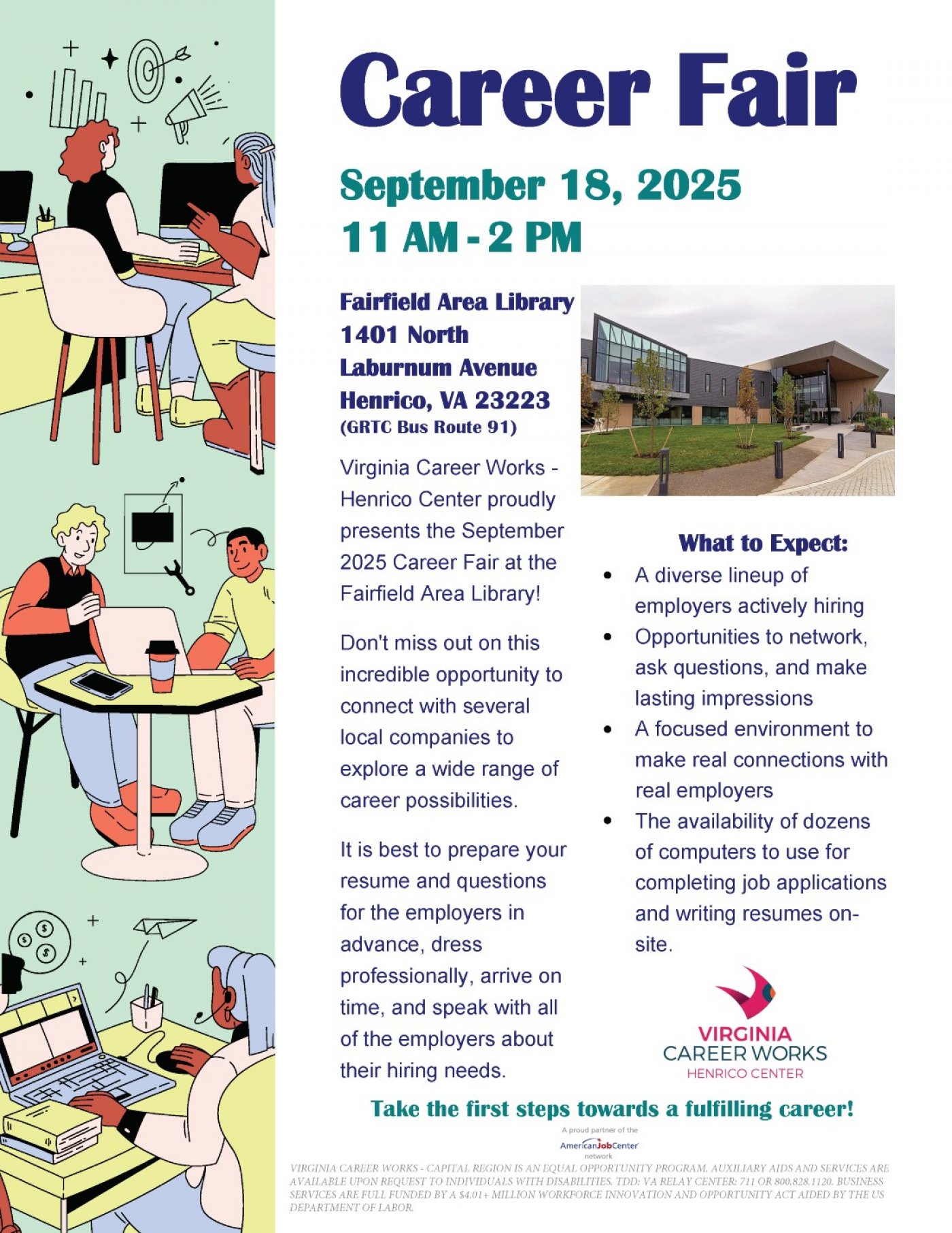 Virginia Career Works - Henrico Center's September 2025 Career Fair
