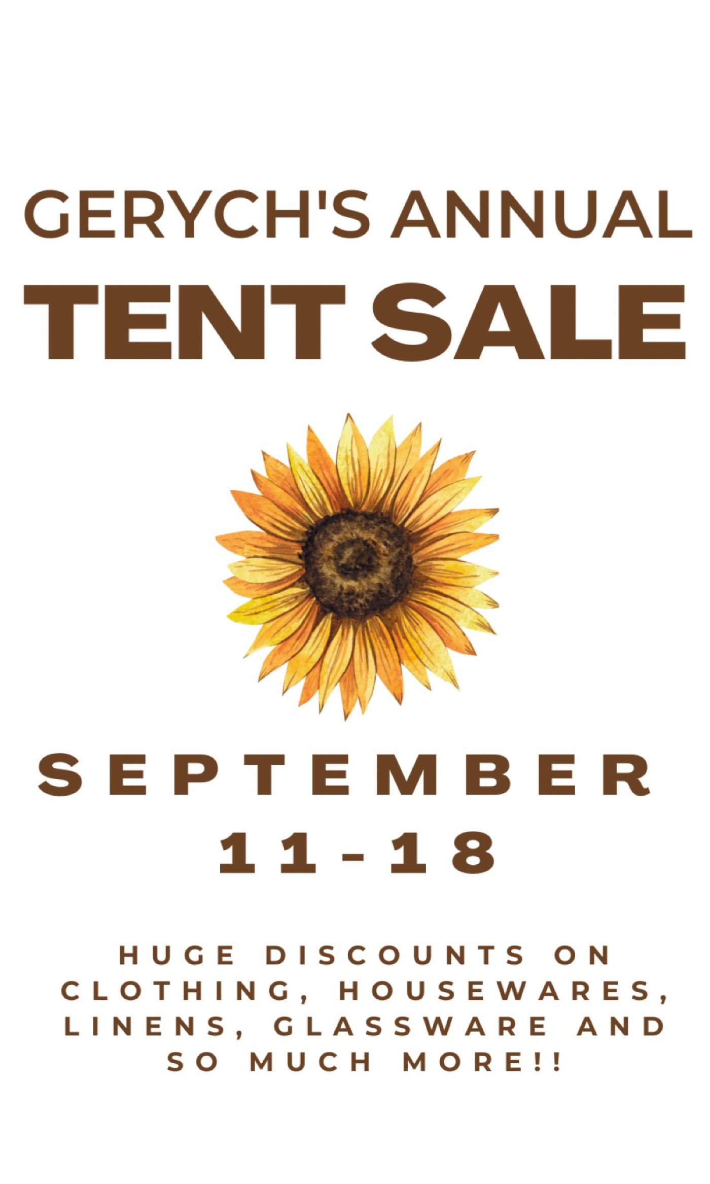 Gerych's Annual Tent Sale