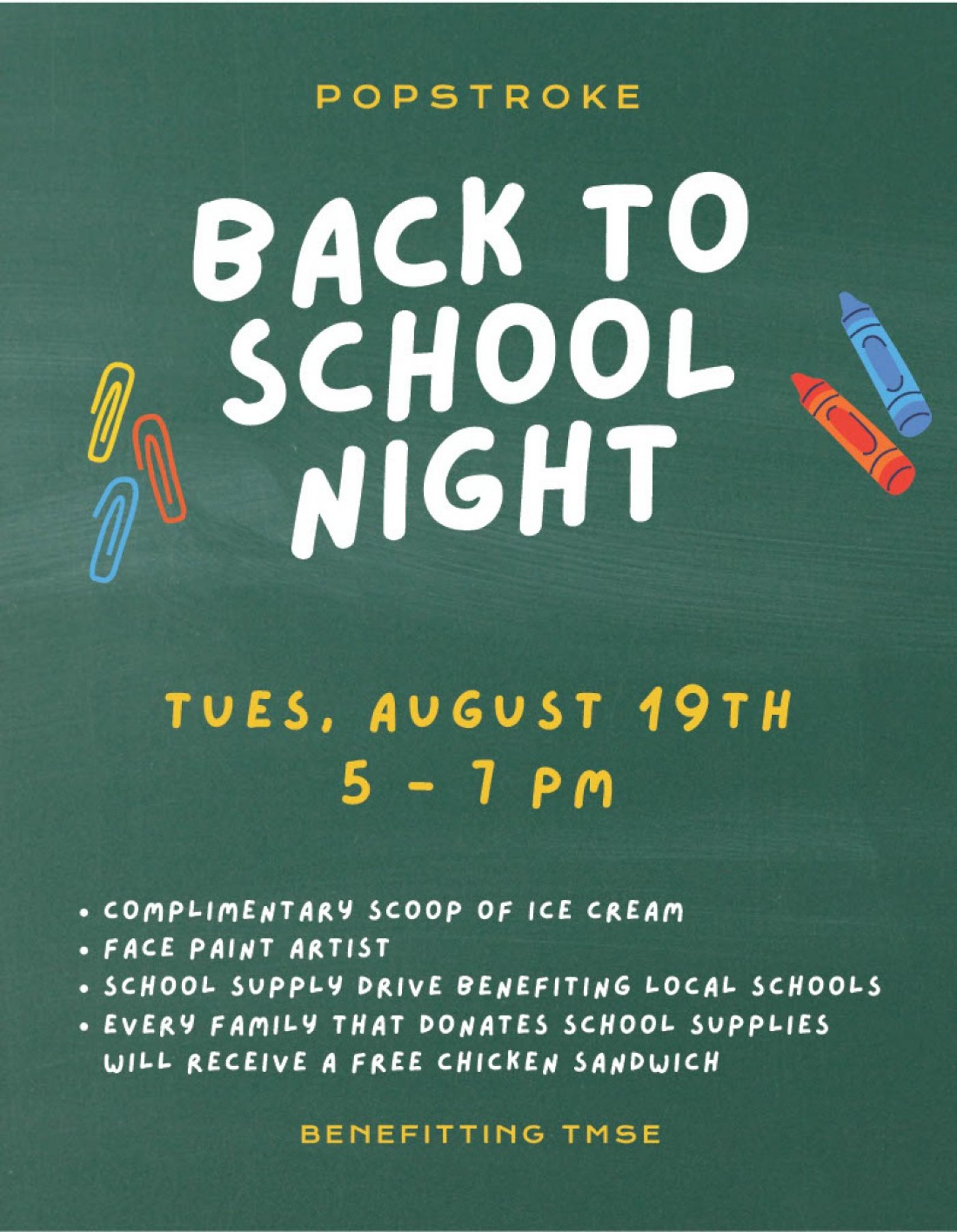Back to School Night at PopStroke Tuscaloosa