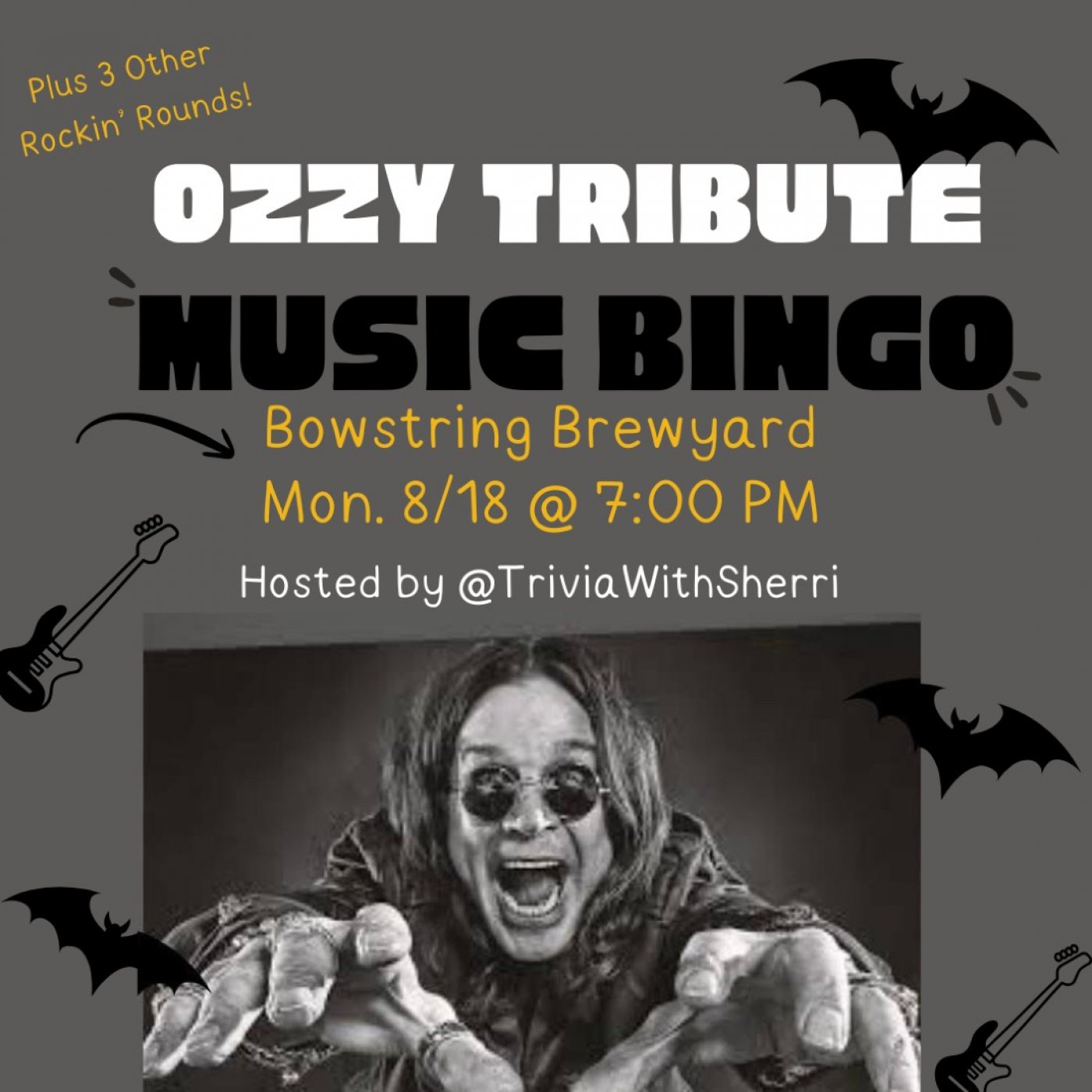 Music Bingo Mon. - Ozzy Tribute Night!