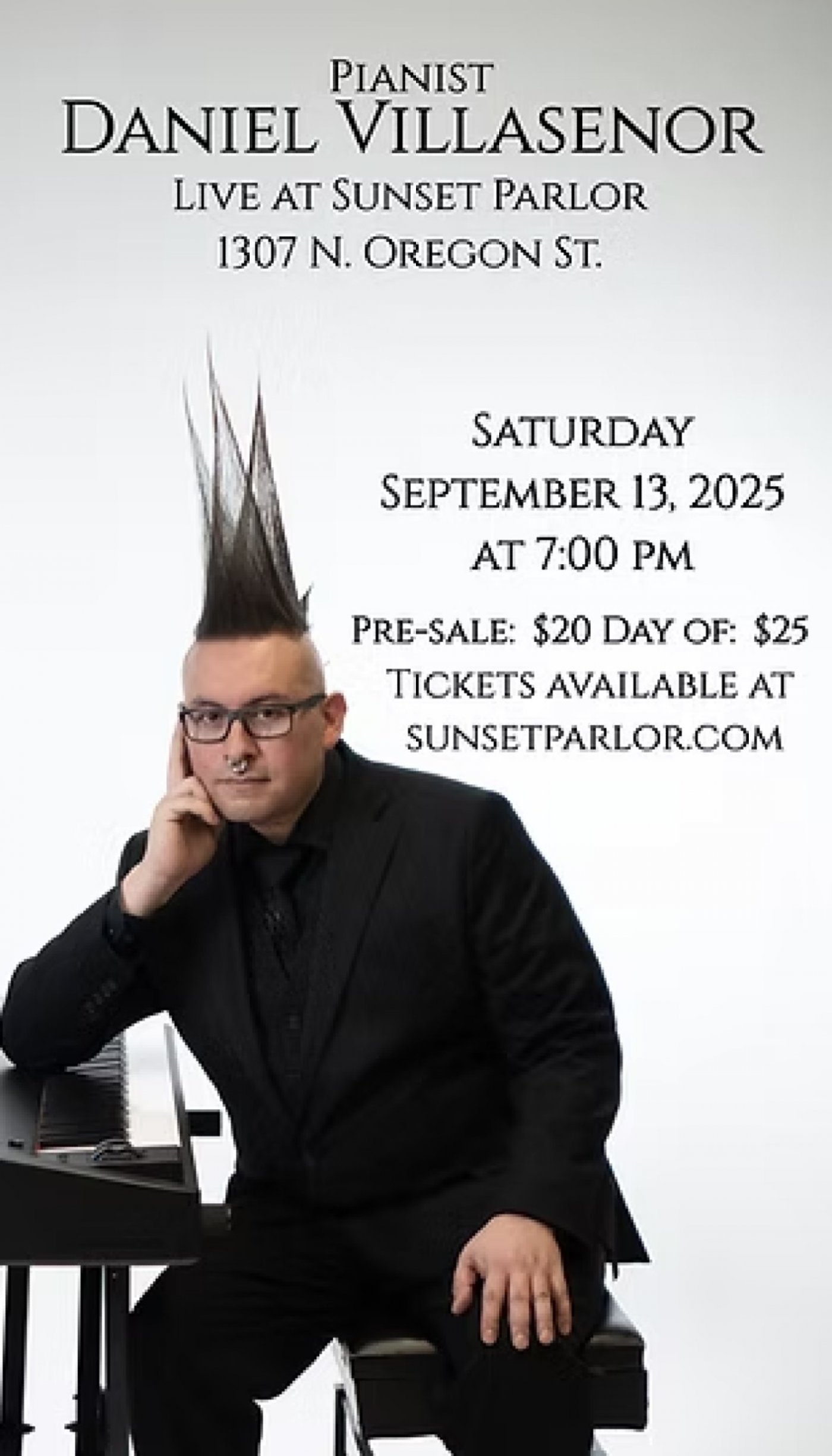 Pianist Daniel Villasenor Live at the Sunset Parlor