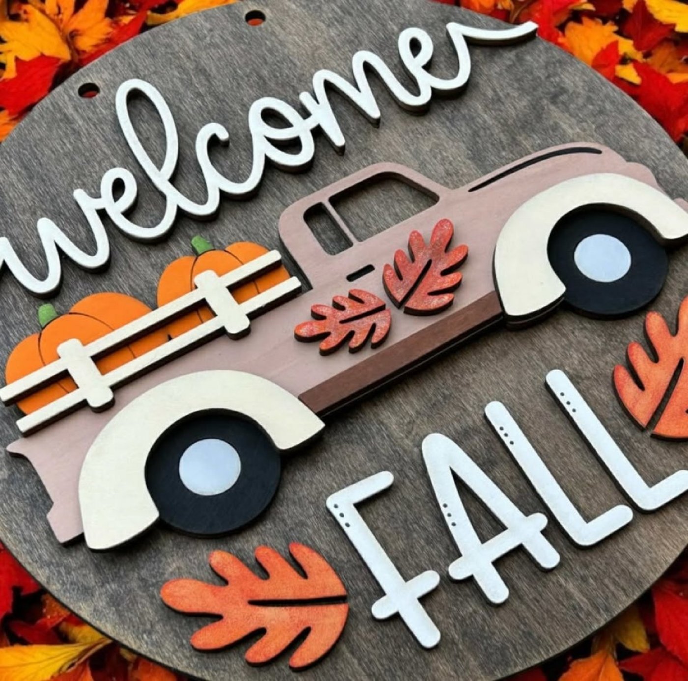 3D Welcome Fall Truck Sign