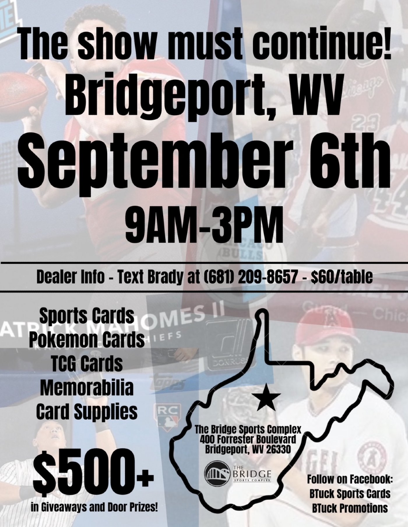 Sports, Pokemon and TCG card show at The Bridge