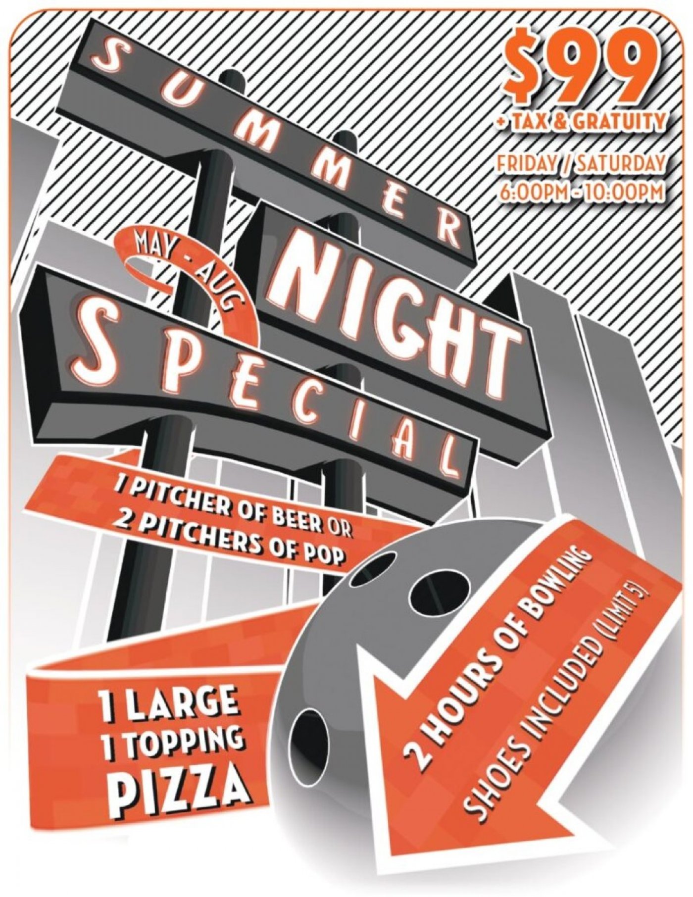 Summer Night Bowling Special Every Friday and Saturday