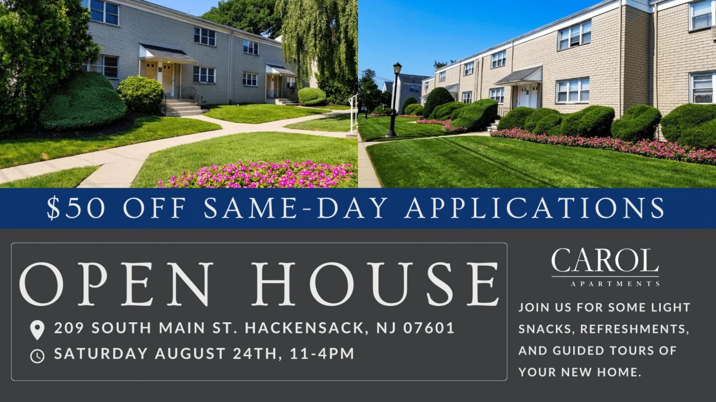 Open House - Hackensack, NJ Apartments 7 Minutes from Manhattan
