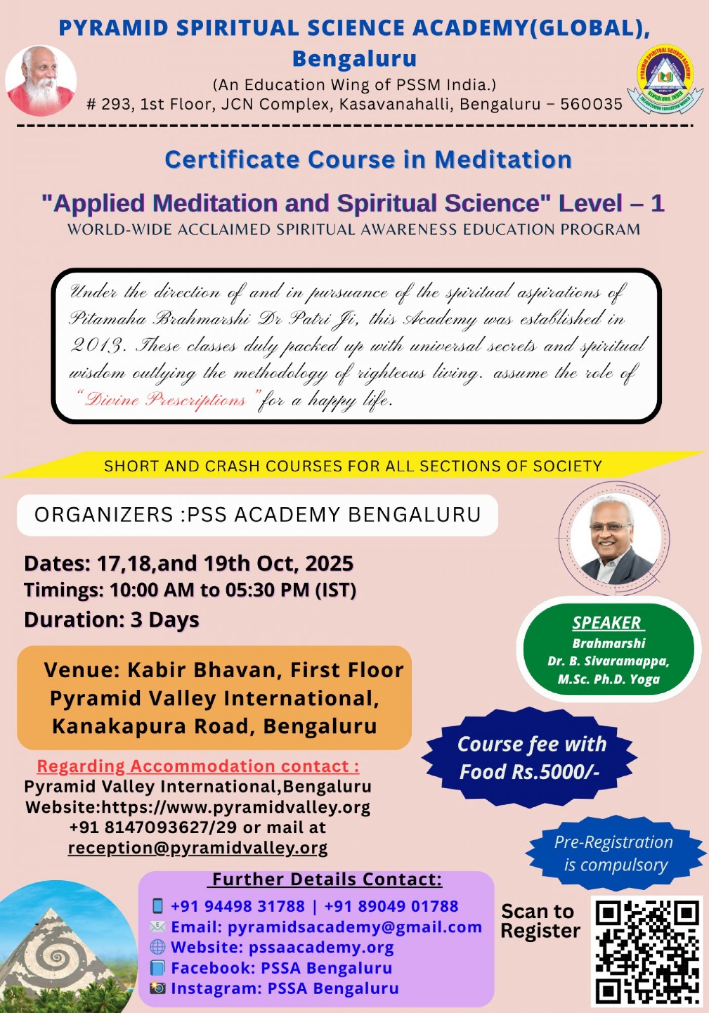 "Applied Meditation and Spiritual Science" Level \u2013 1